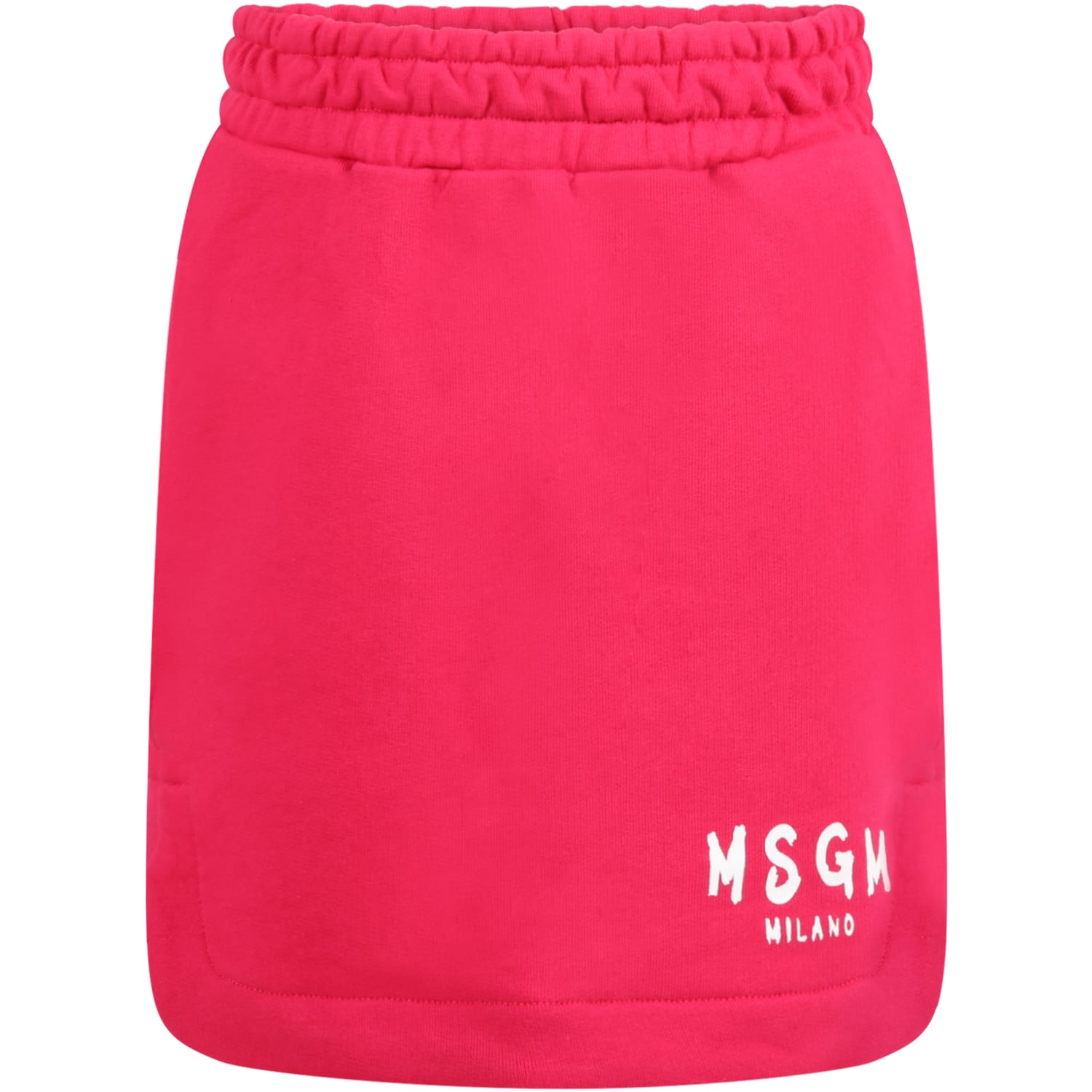 MSGM Fuchsia Skirt For Girl With White Logo