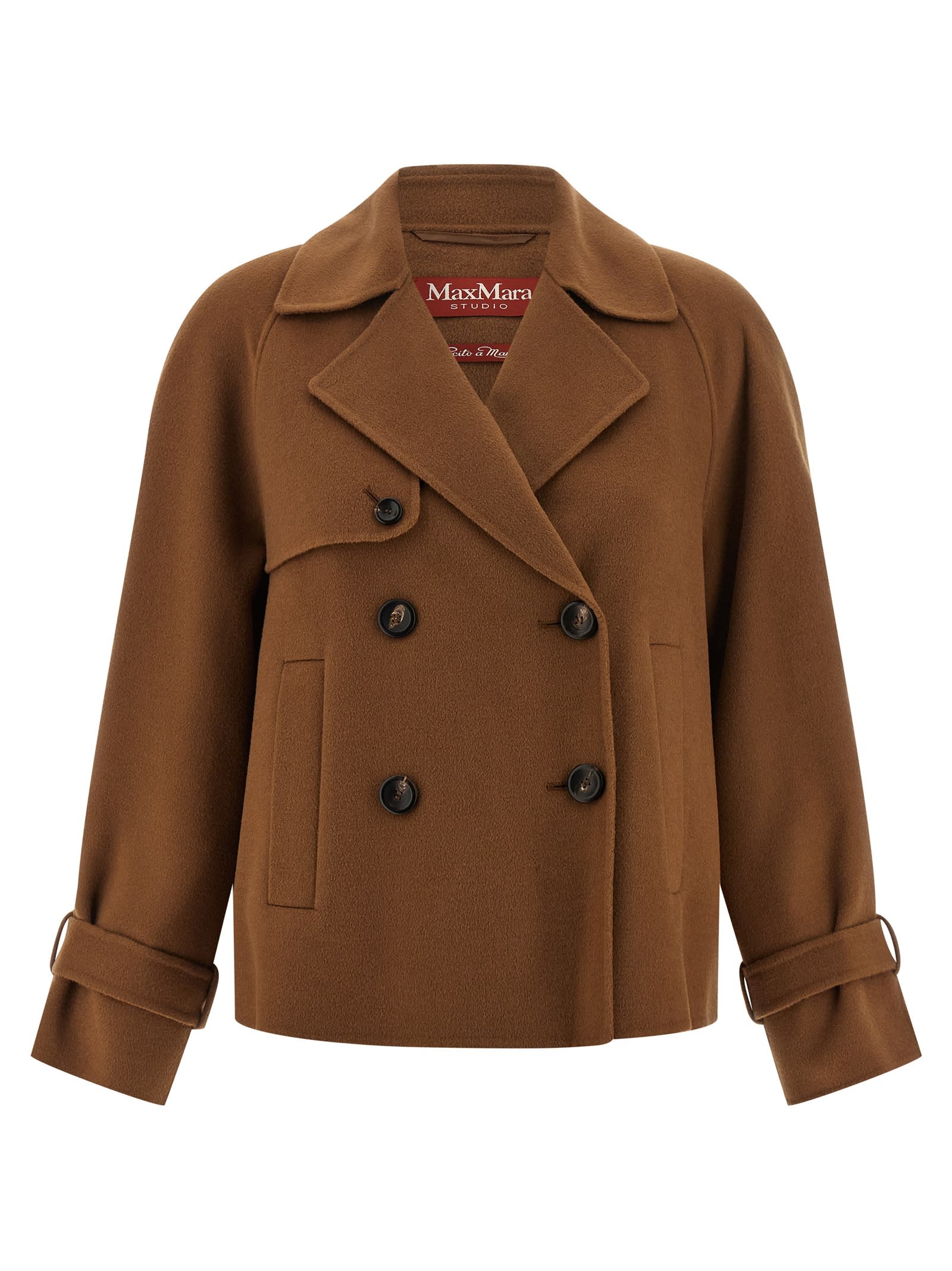 Max Mara Nupar Double-breasted Jacket In Brown