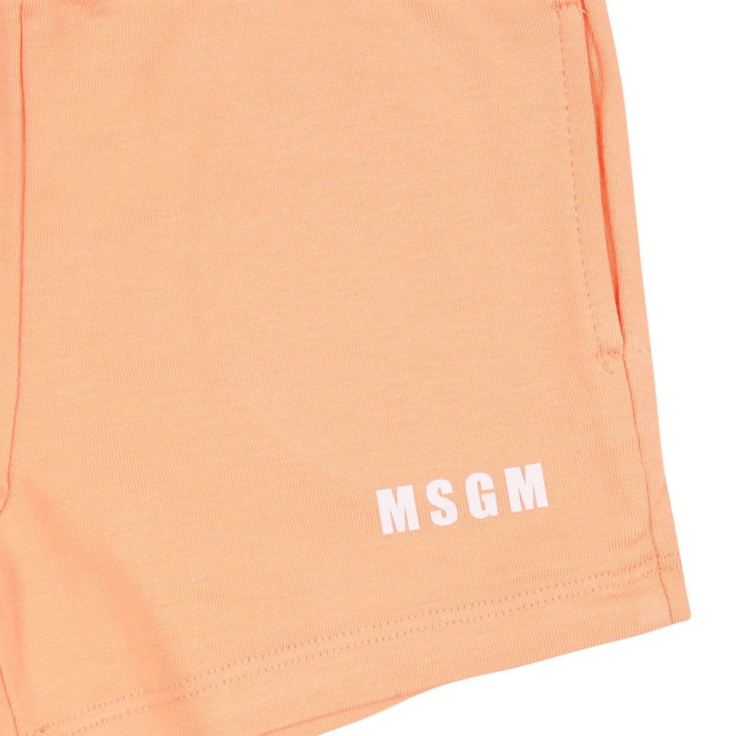 Shop Msgm Orange Set For Babykids With Logo