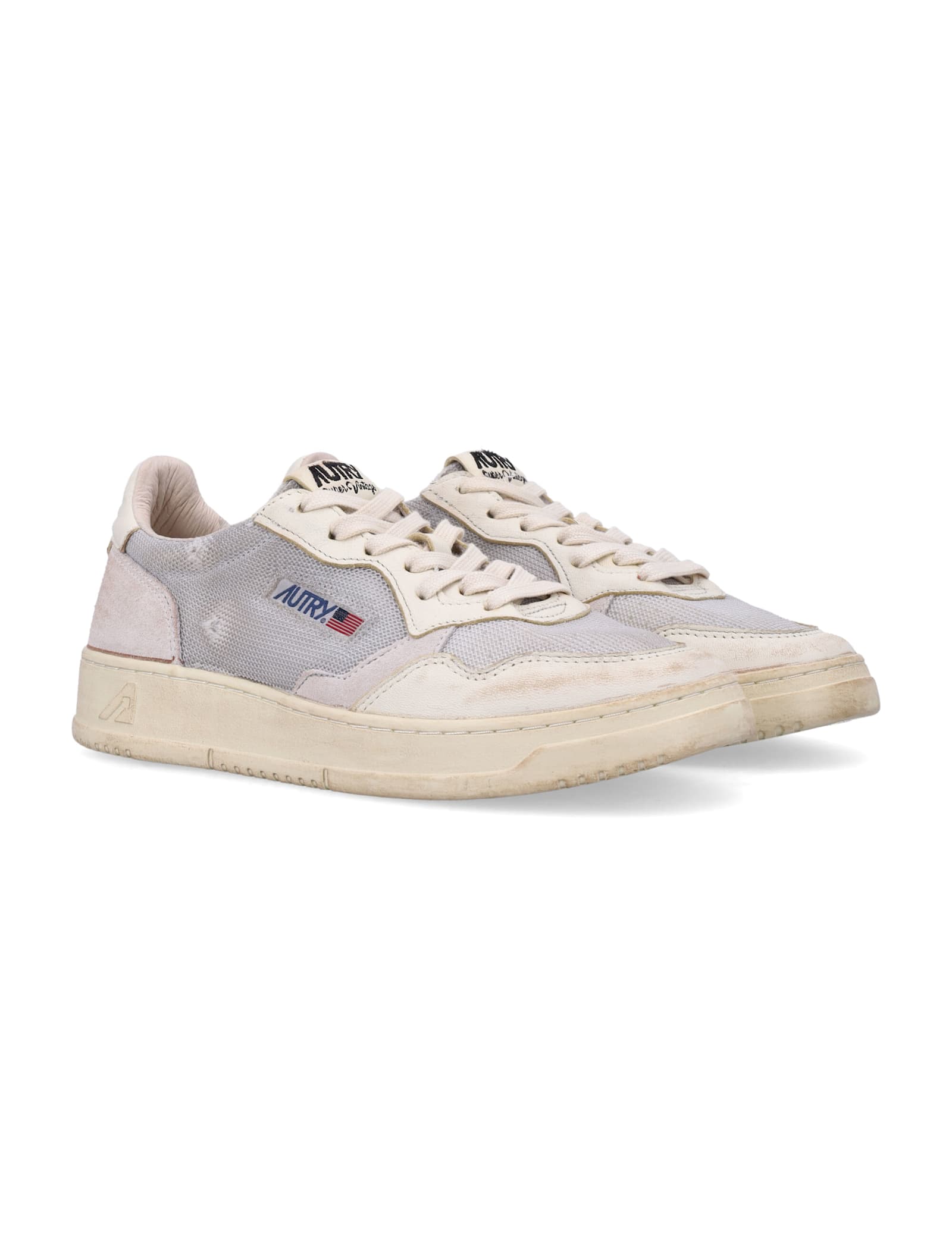 Autry Low Vint Sup Sneakers In Grey White