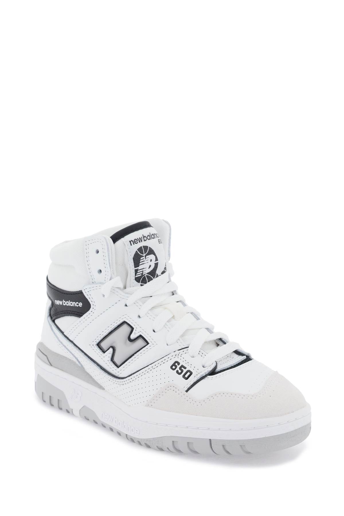 Shop New Balance 650 Sneakers In White Black (white)