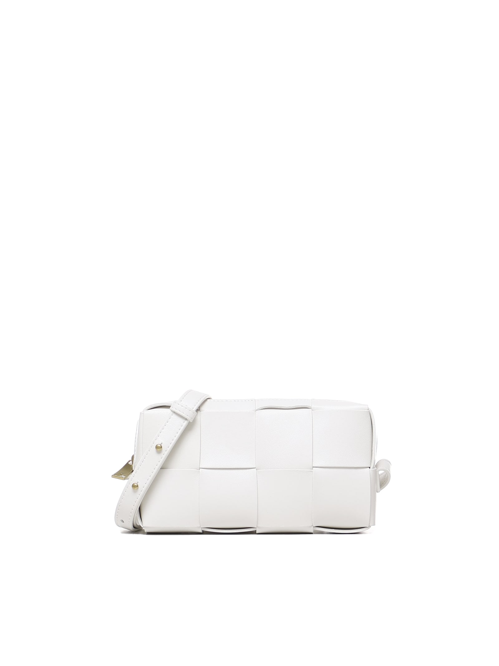 Bottega Veneta Cassette Cross-body Mini Bag In White-gold
