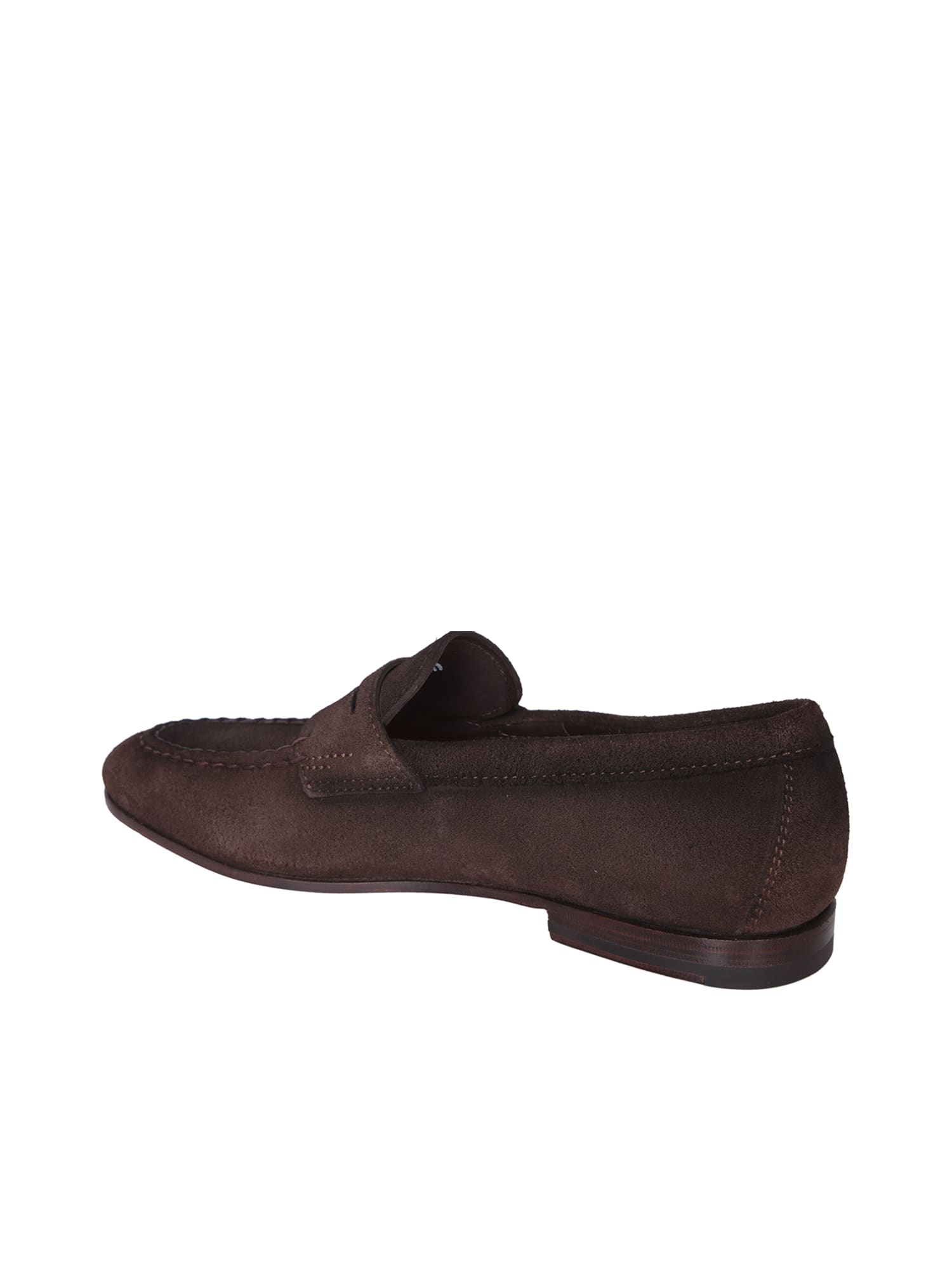 Shop Santoni Brown Tdm Suede Loafer