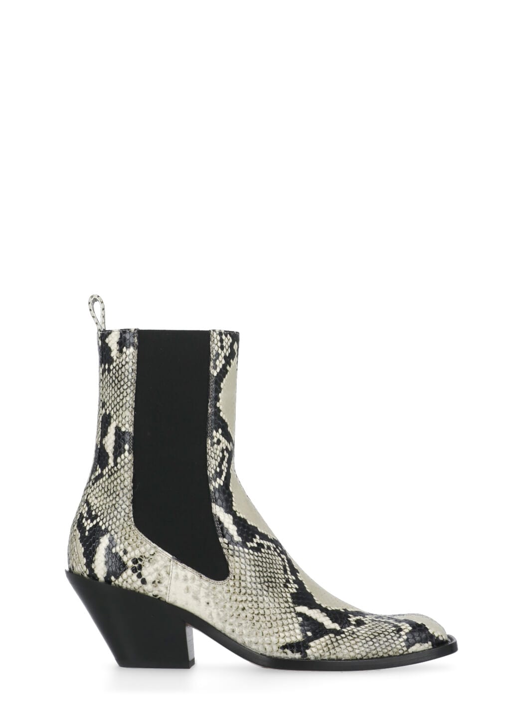 Khaite Austin Pyhton-effect Leather Ankle Boots In Natural