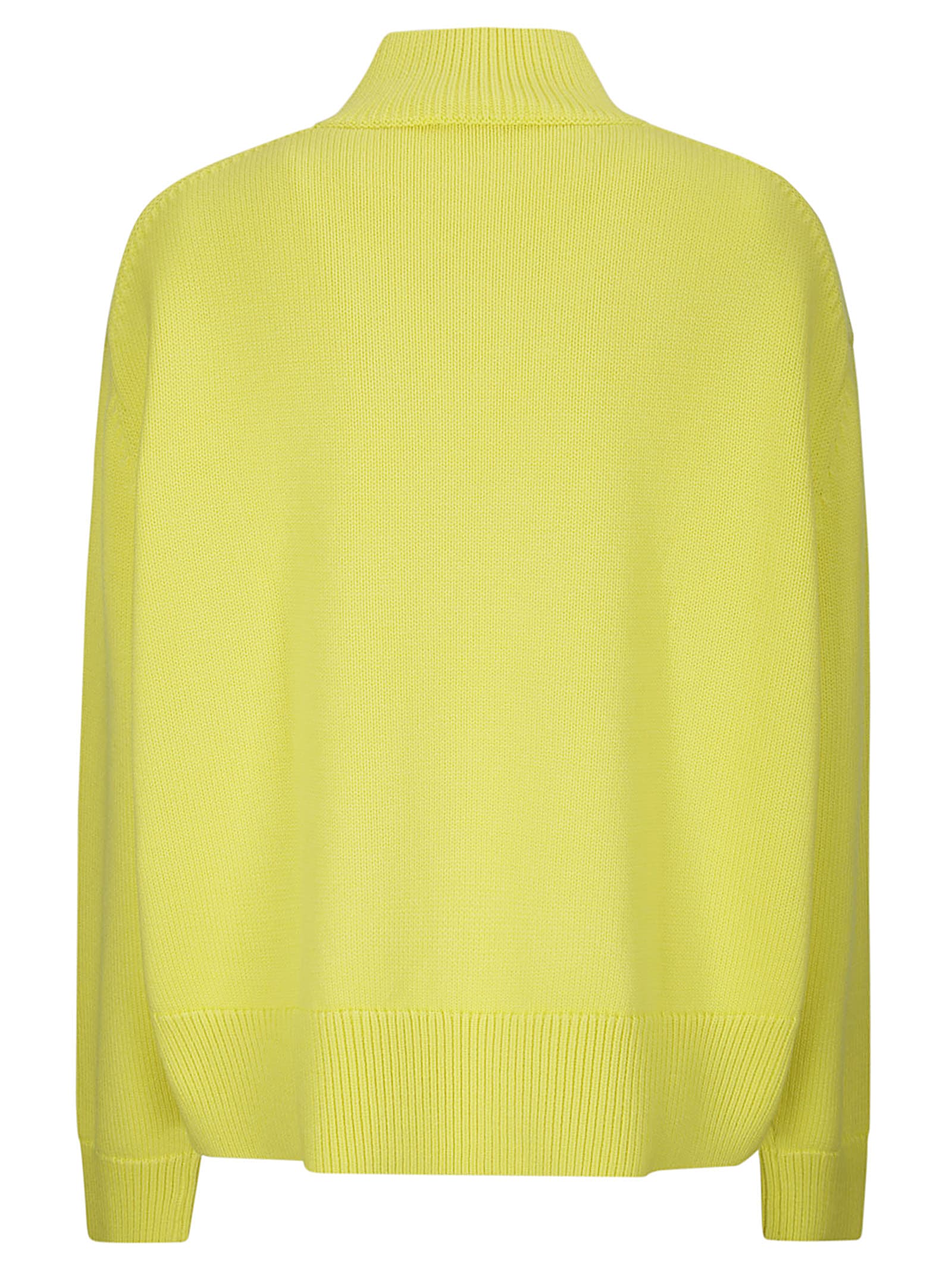 Studio Nicholson Oversized Ribbed V-neck Sweater In Acid Yellow