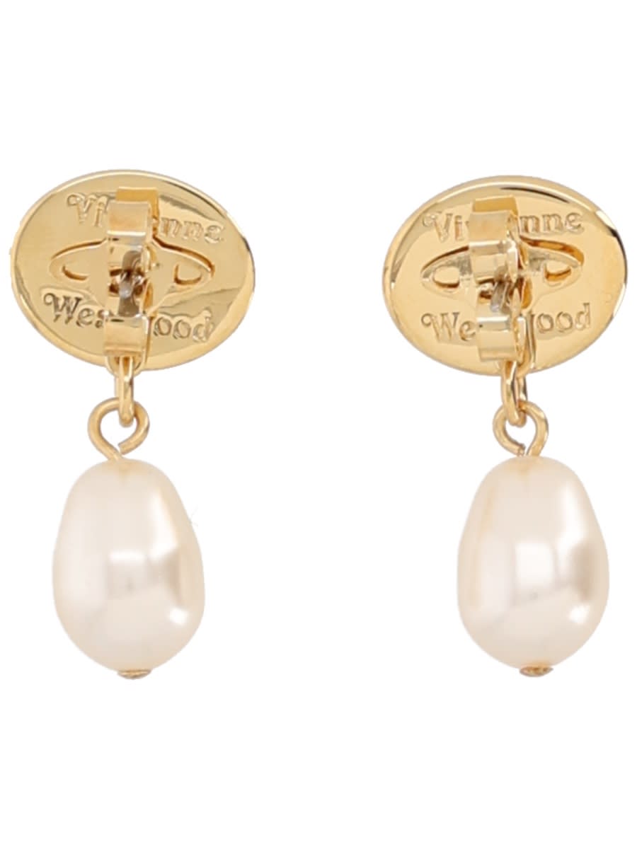 Vivienne Westwood Pearl Drop Earrings Gold-tone Finish In Gold
