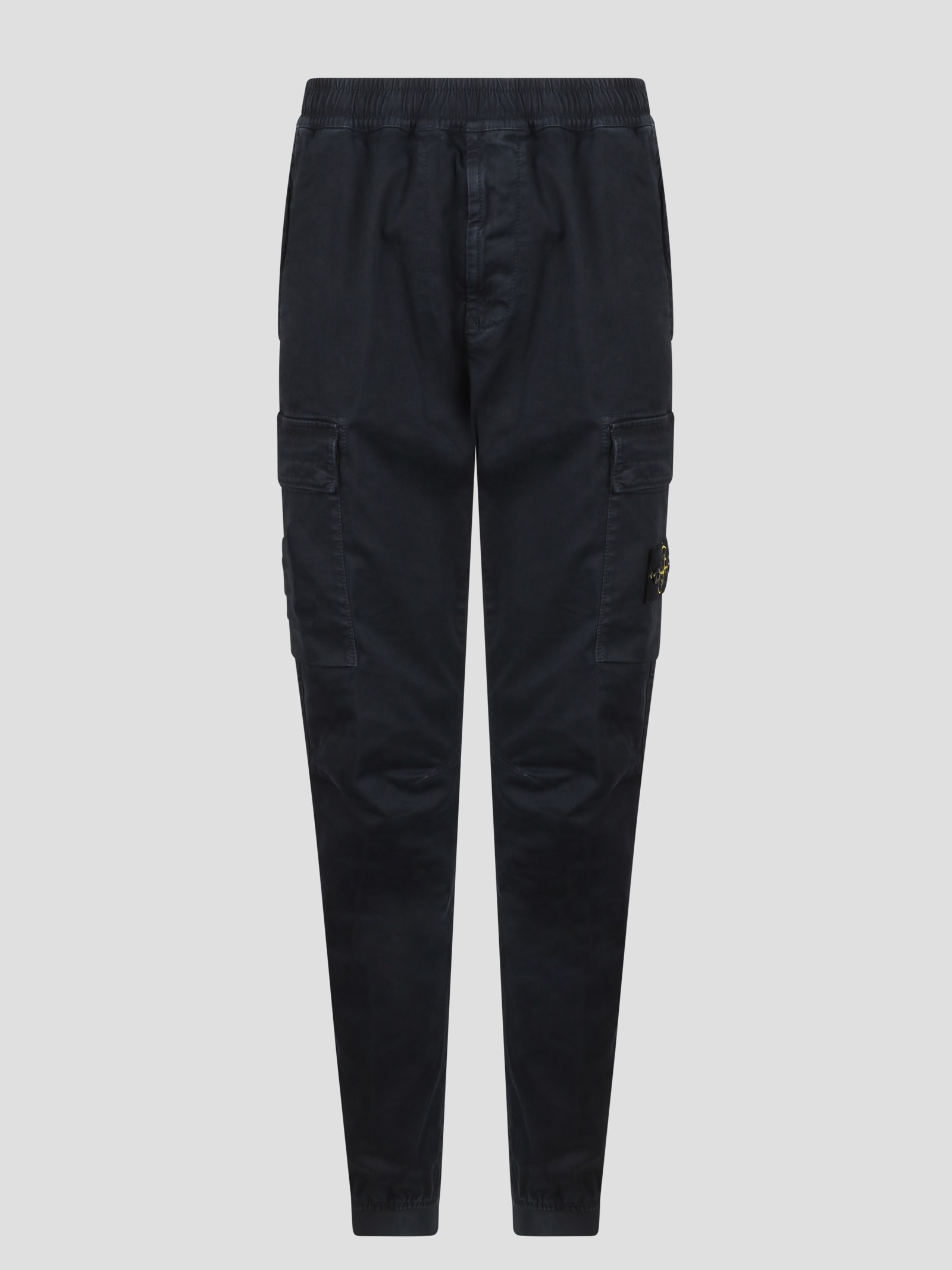 Shop Stone Island Elastic Waist Cargo Trouser In Blue