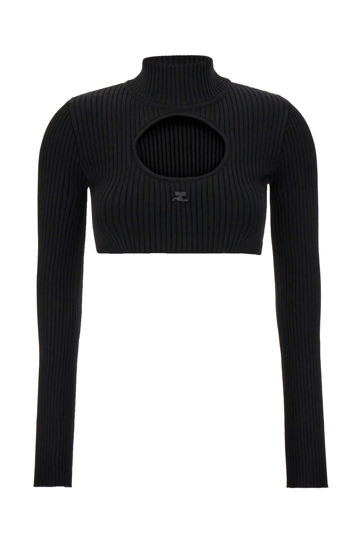 Shop Courrèges Black Viscose Blend Top In 9999