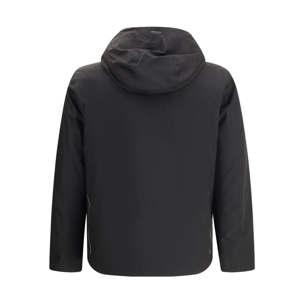 Woolrich Zippered Long-sleeved Casual Jacket In Black