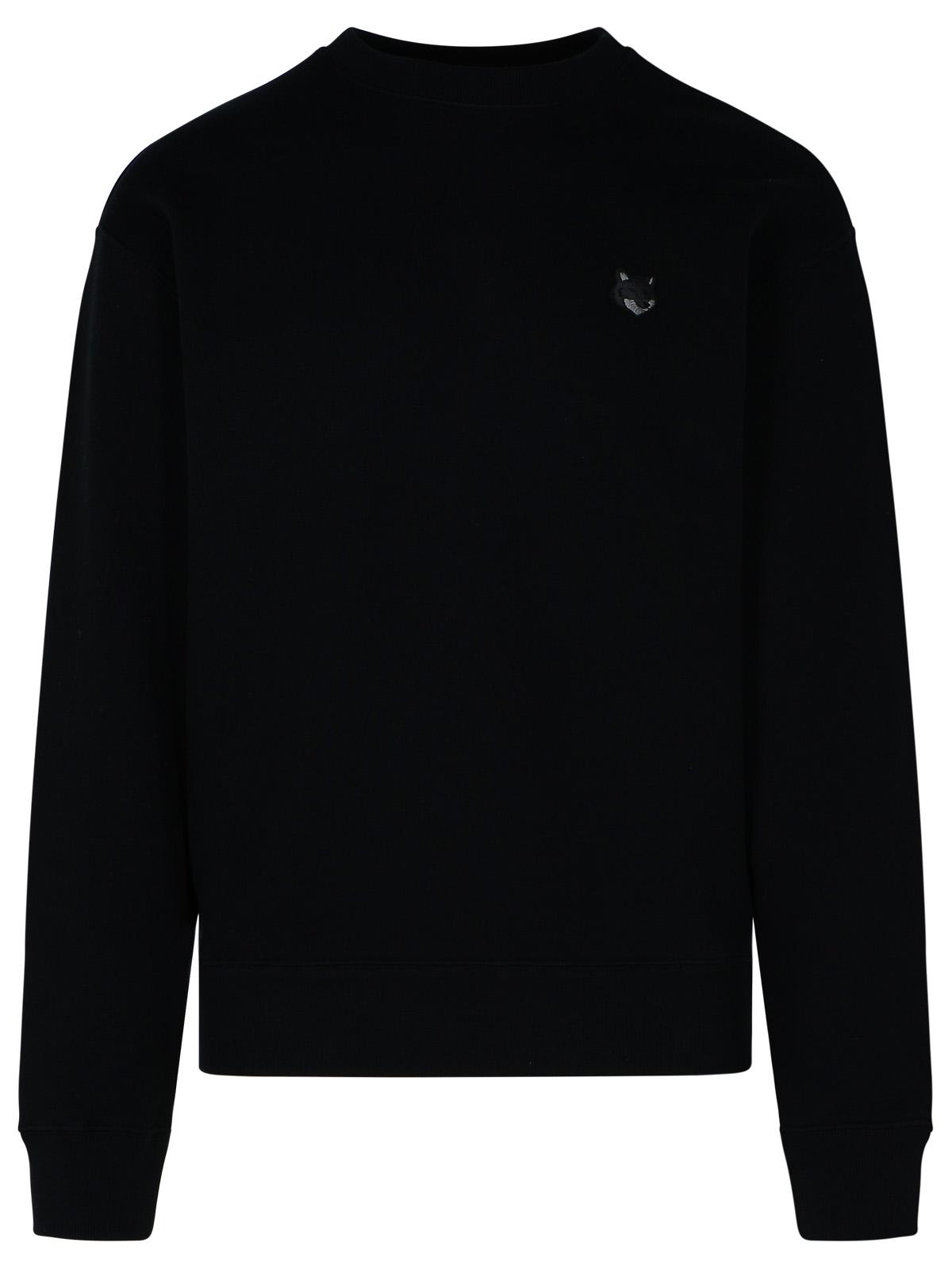 Shop Maison Kitsuné Black Cotton Sweatshirt