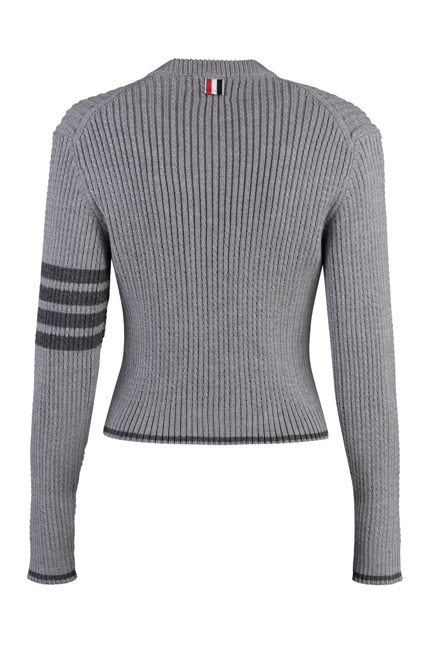 Shop Thom Browne Virgin Wool Sweater In Grey