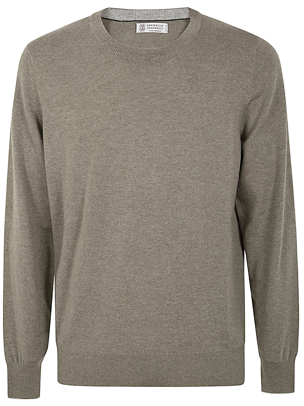 Shop Brunello Cucinelli Long Sleeves Crew Neck Sweater In Olive Tree