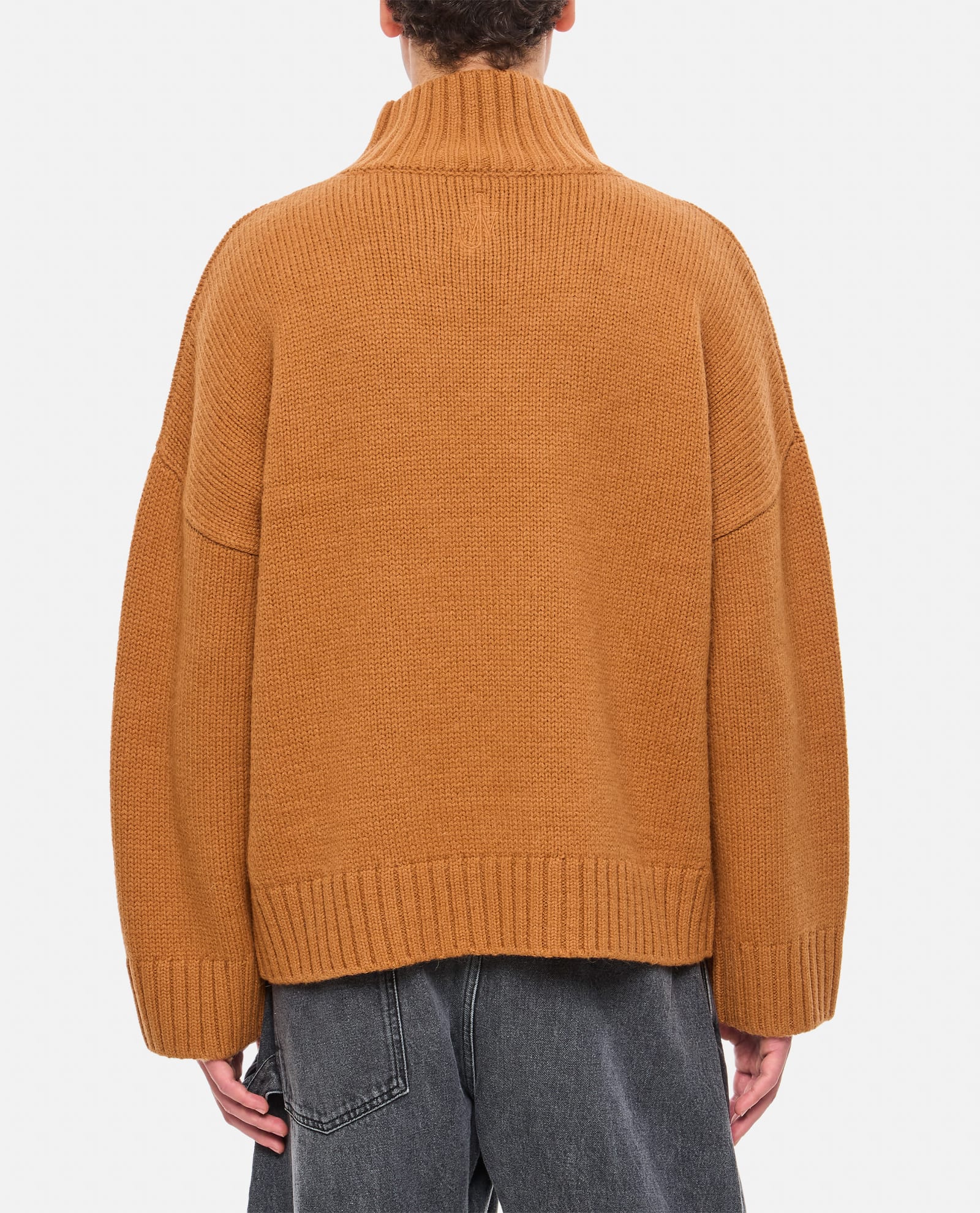 Shop Jw Anderson Leather Patch Pocket Jumper In Brown