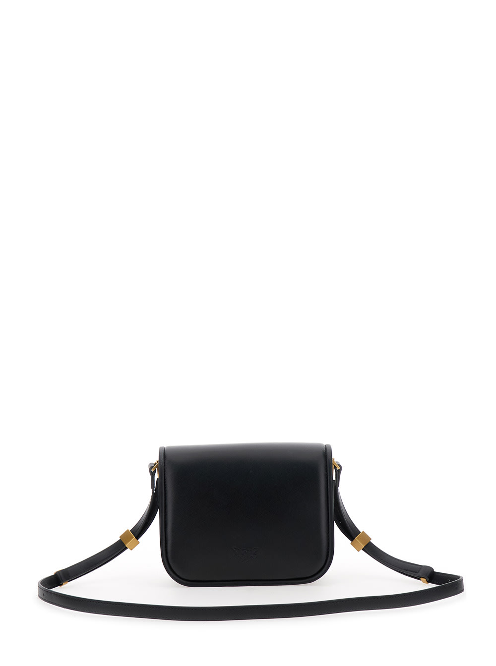 Pinko Love Box Black Crossbody Bag With Love Birds Plaque On The Front In Leather Woman In Black