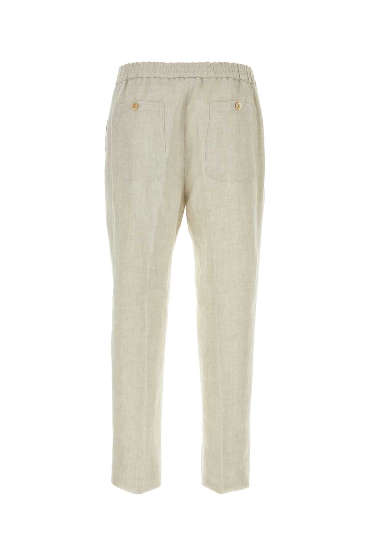 Shop Etro Light Grey Linen Pant In M0633