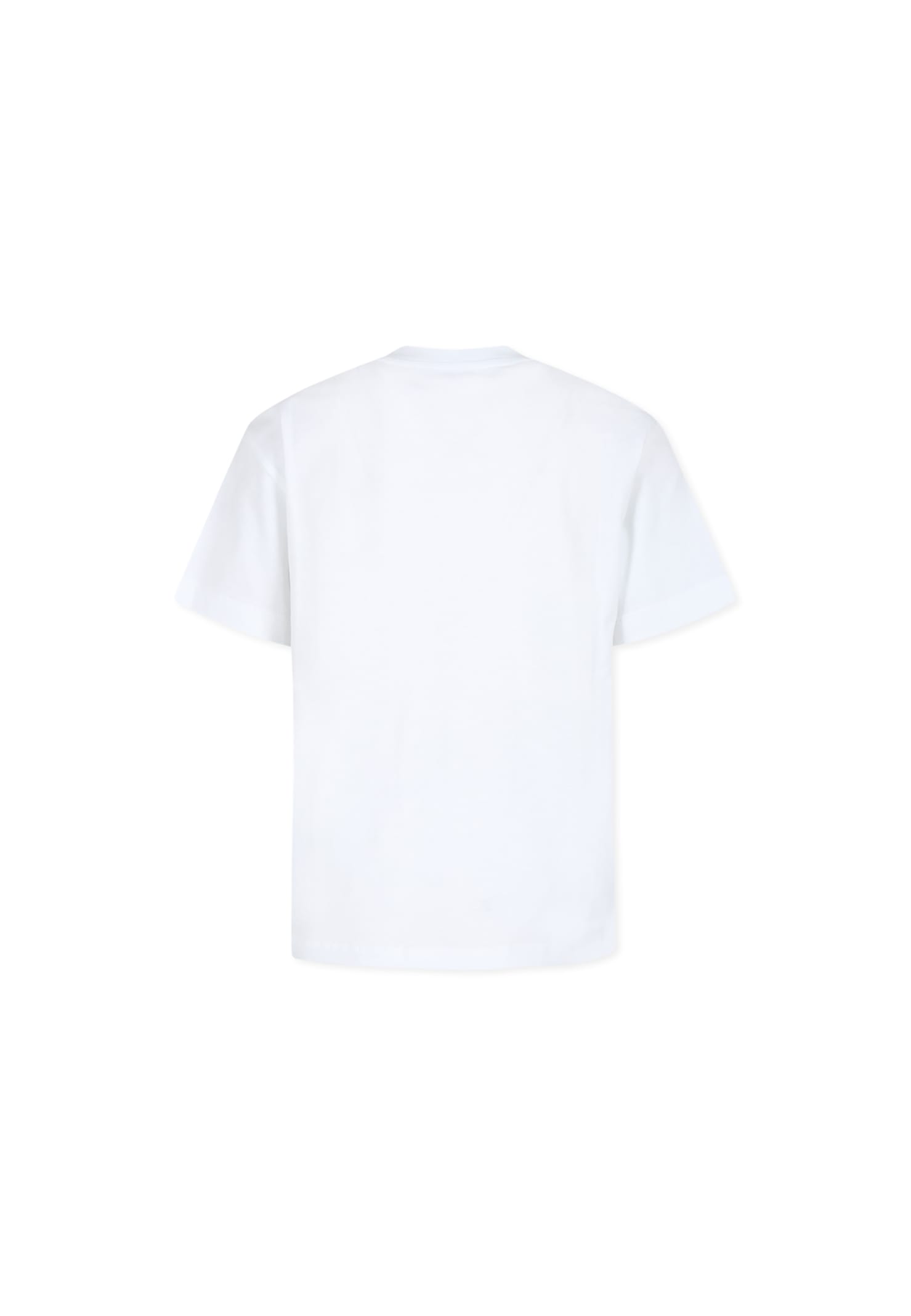 MSGM WHITE T-SHIRT FOR BOY WITH LOGO 