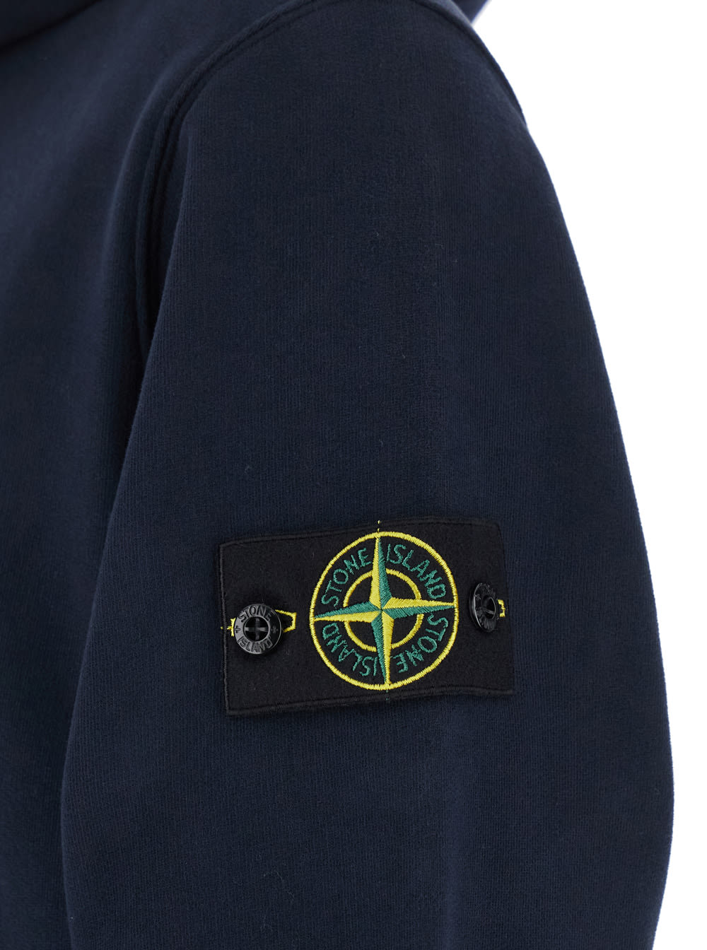 Shop Stone Island Cotton Fleece In Navyblue