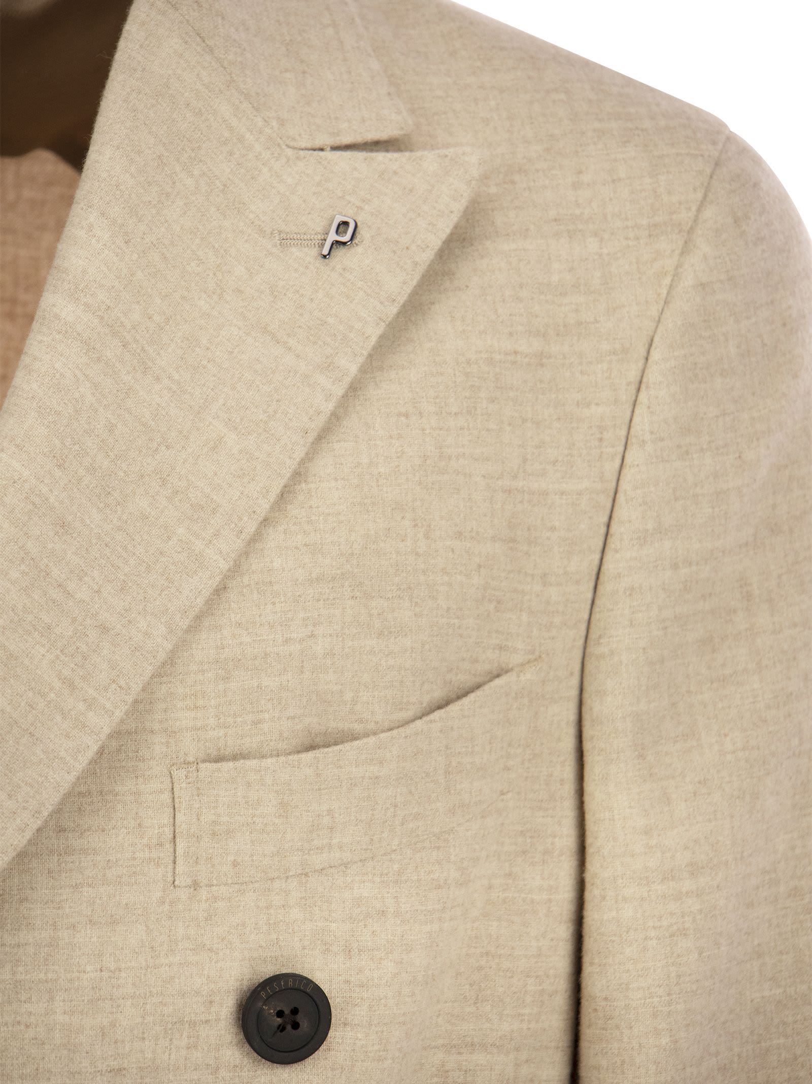 Shop Peserico Wool And Viscose Double-breasted Blazer In Beige
