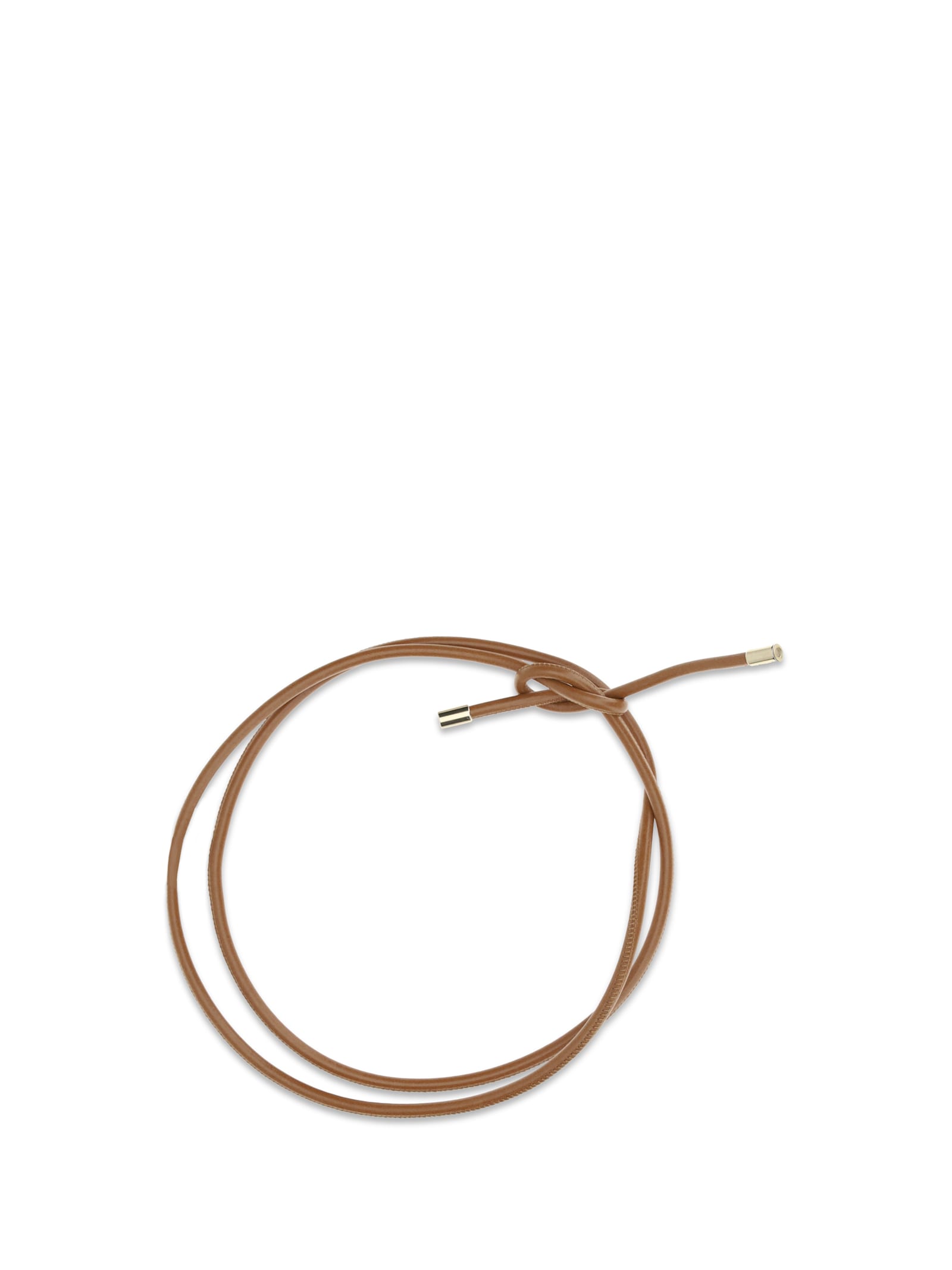 Forte Forte Tubular Belt With Metal Finials In Brown