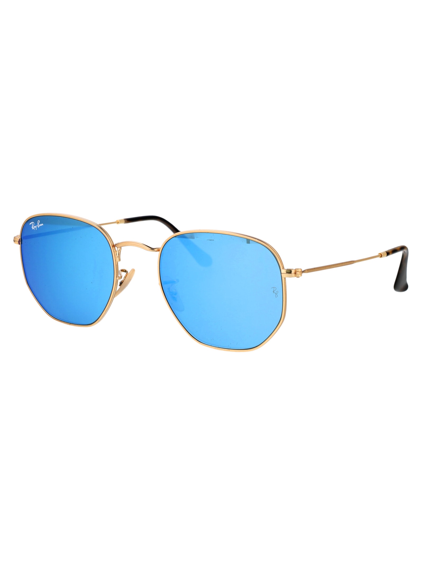 Shop Ray Ban Hexagonal Sunglasses In 001/9o Gold