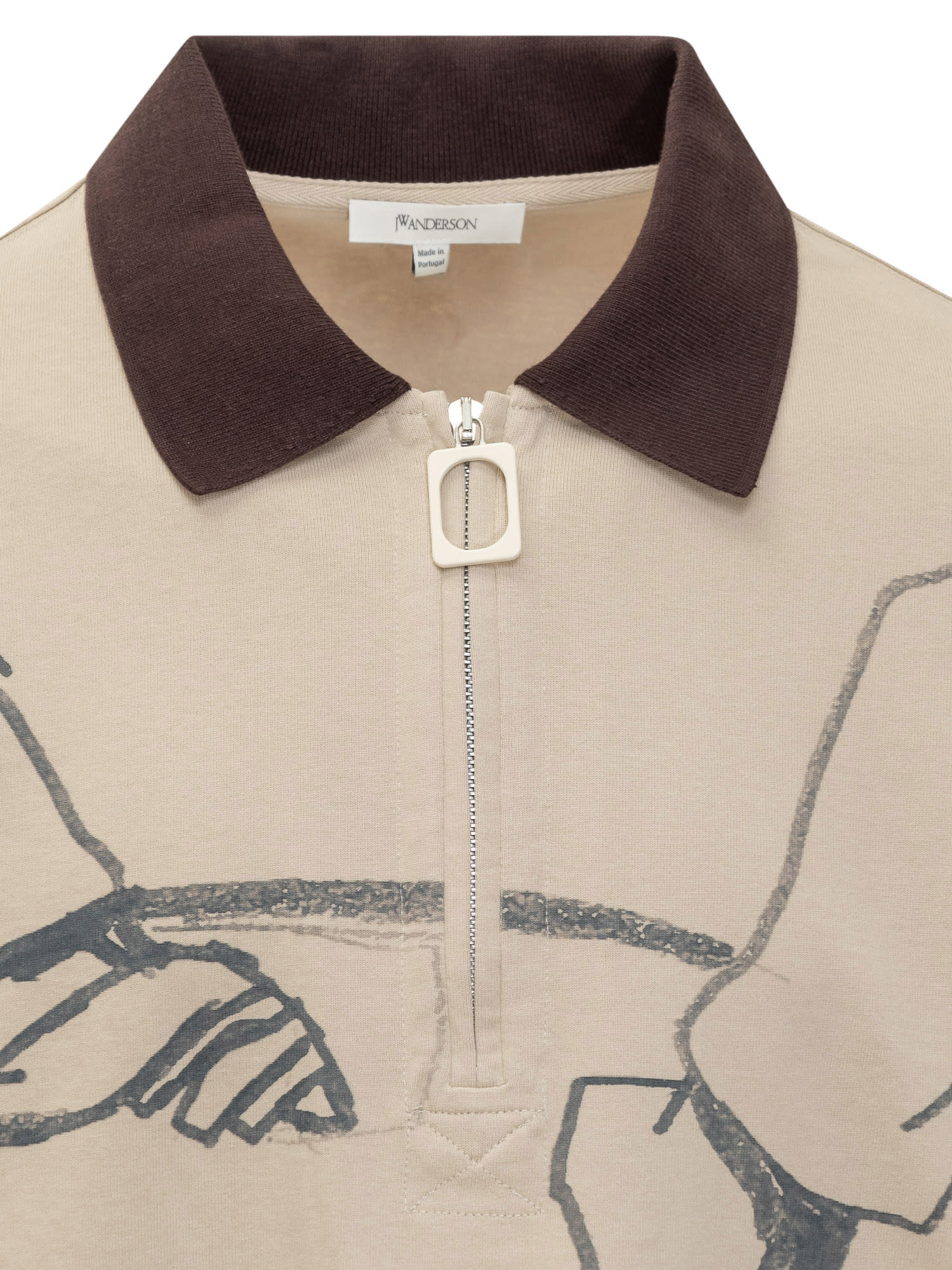Jw Anderson Mens Nougat Embroidered-logo Graphic-pattern Cotton-jersey Polo Shirt Xl In Green