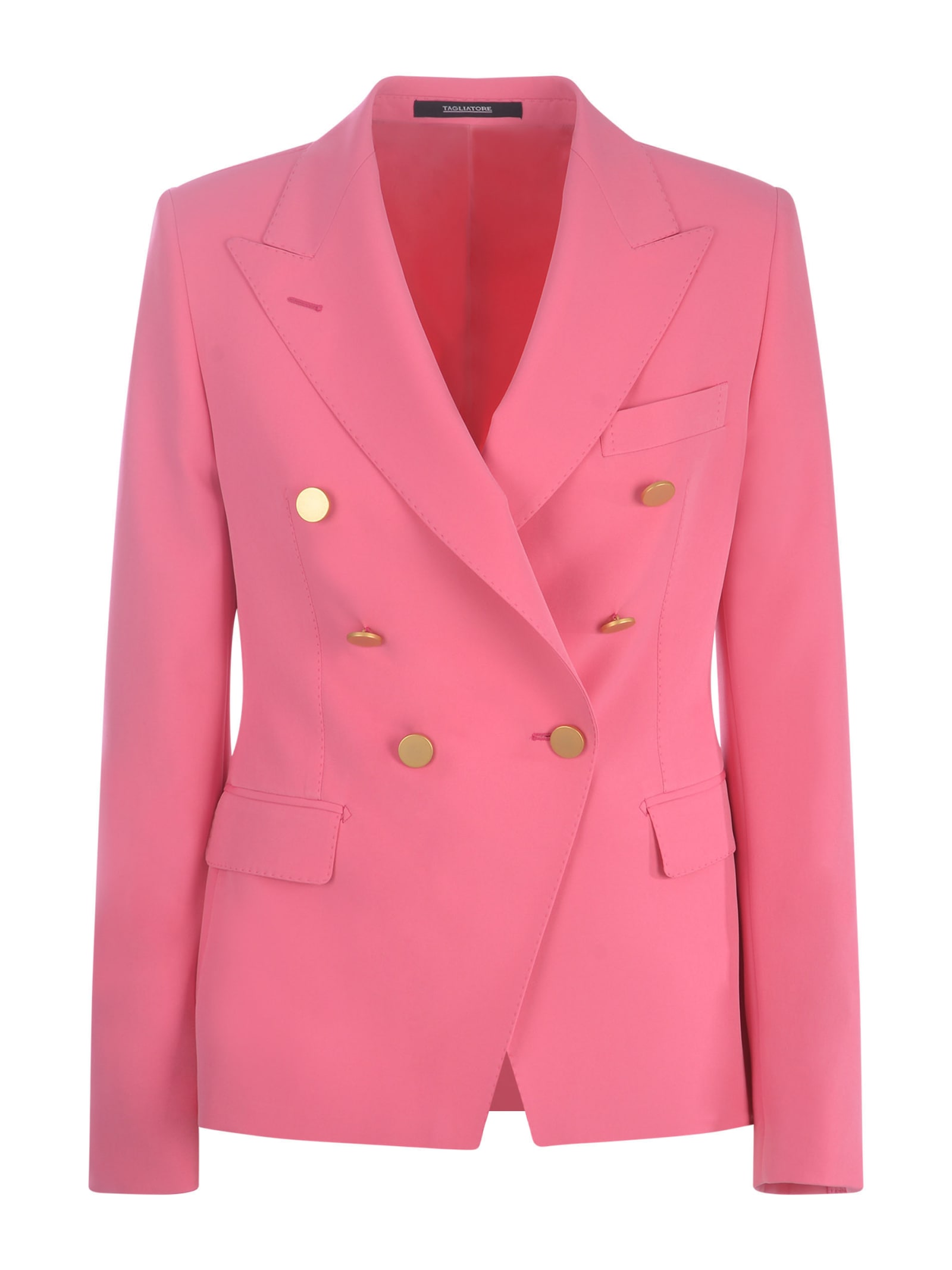 Shop Tagliatore Jacket Double-breasted  J-alicya In Cady In Rosa Scuro