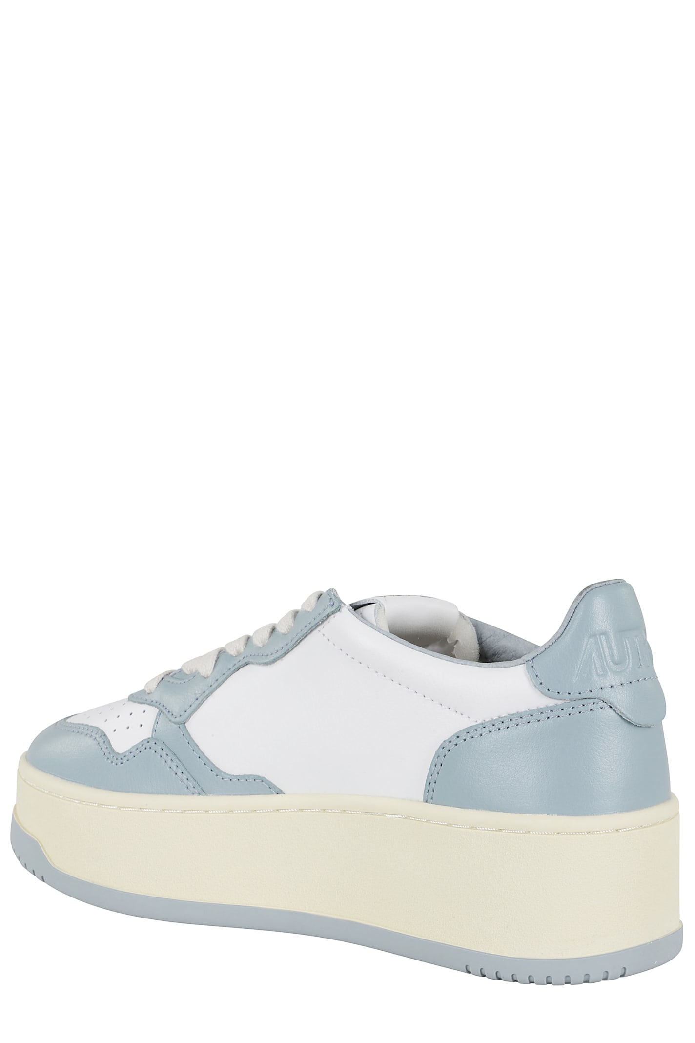 Autry Medalist Platform Sneakers In Leather In White Blue