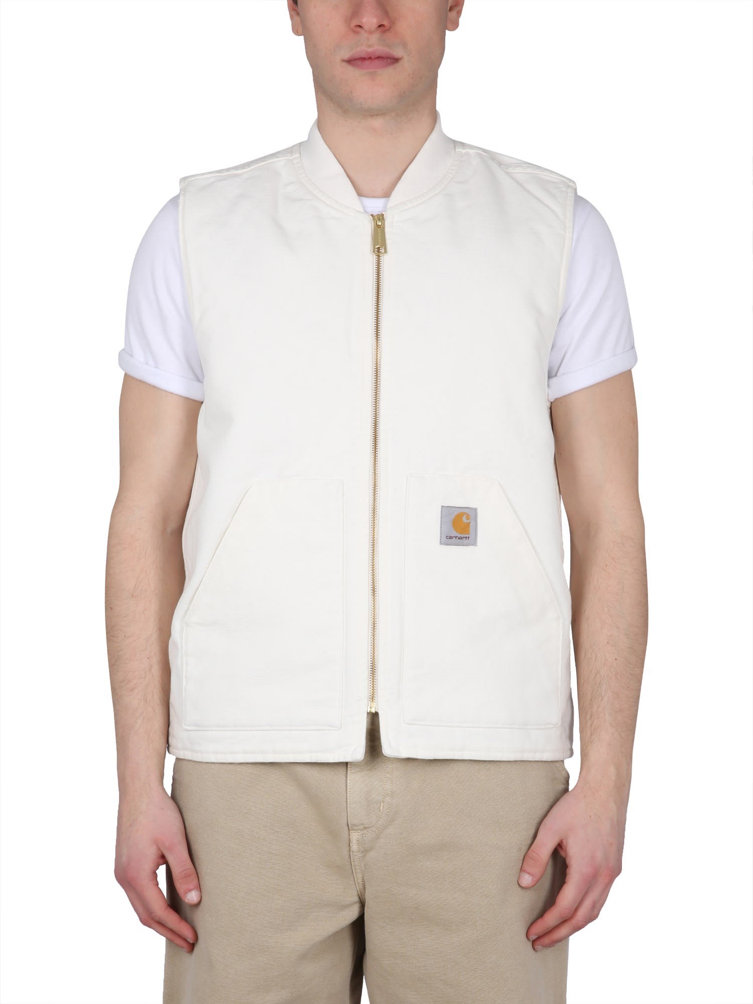 Shop Carhartt Vest With Logo Patch In White