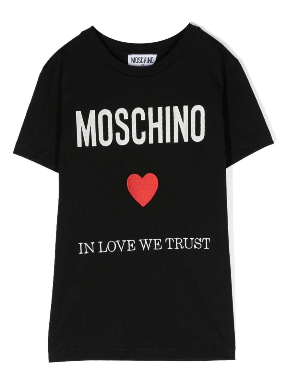 Moschino Logo-embroidered Cotton T-shirt In Black
