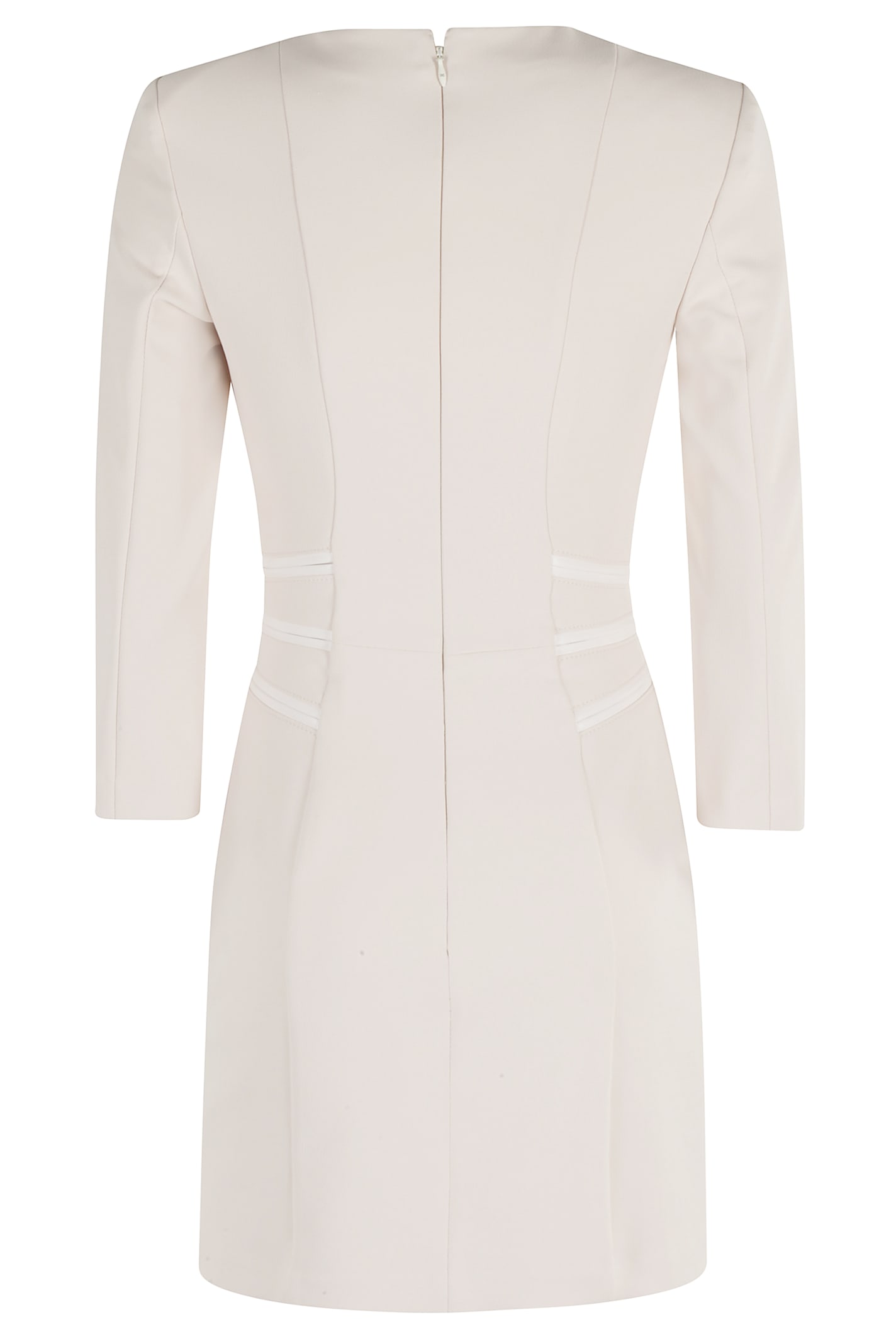 Elisabetta Franchi Zip-trimmed Pocket Midi Dress In White