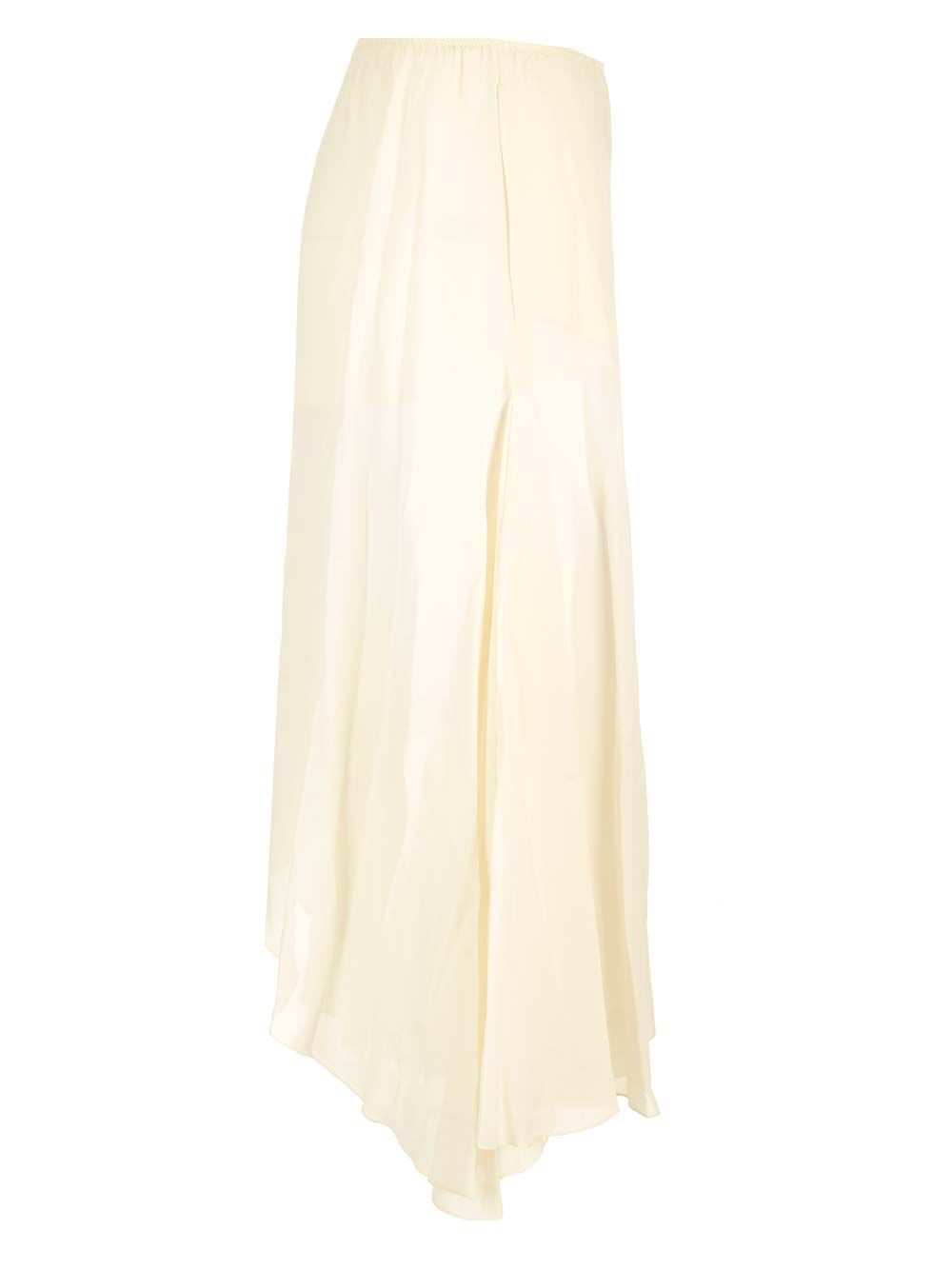 Shop Chloé Flowing Silk Georgette Trousers In White