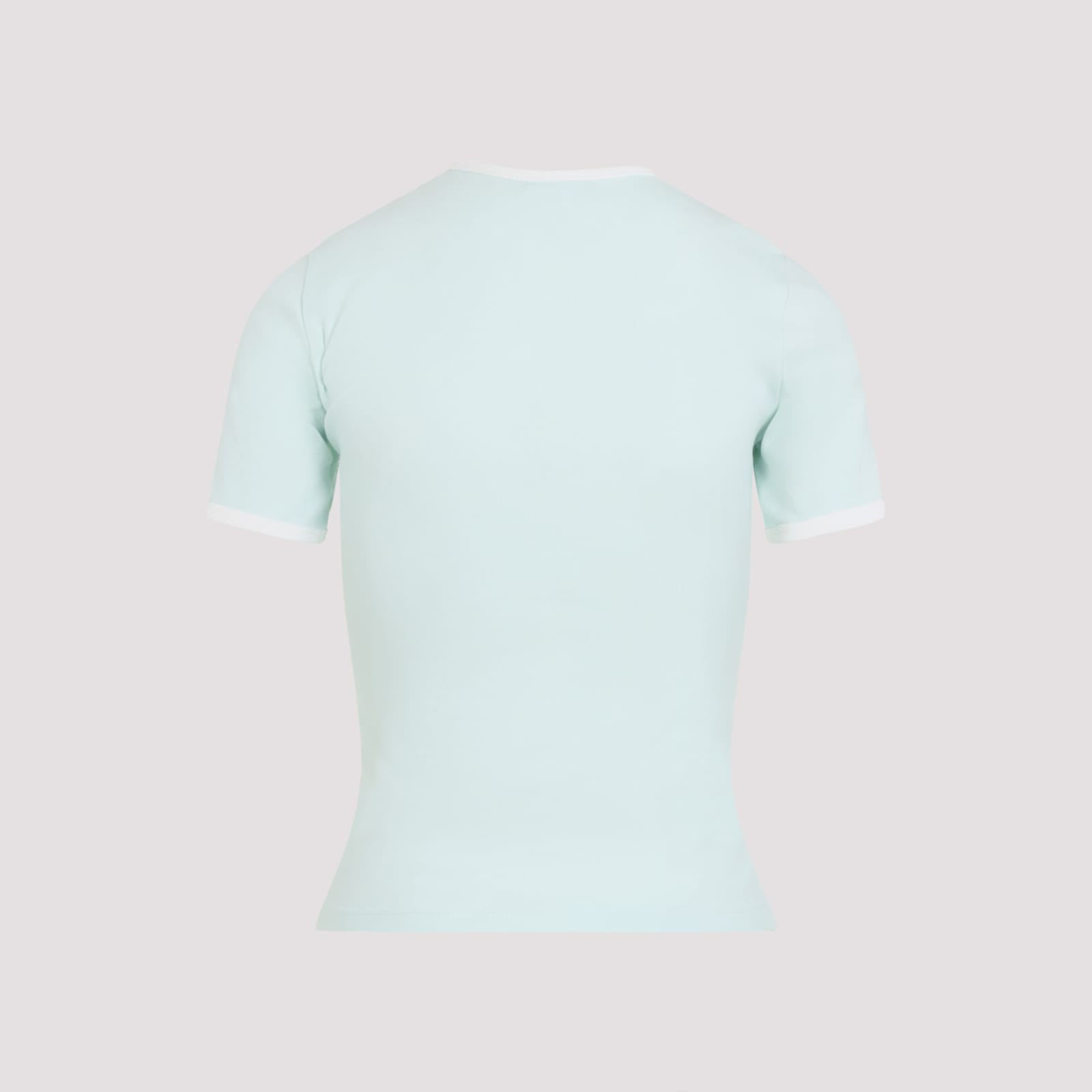 Courrèges Short Sleeve Crew Neck T-shirt Design In Green