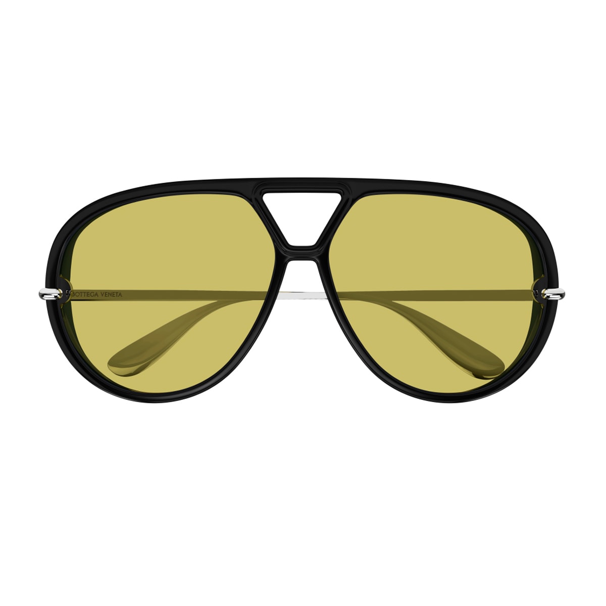 Bottega Veneta Bv1274s Linea Unapologetic 002 Black Silver Yellow Sunglasses In Multi