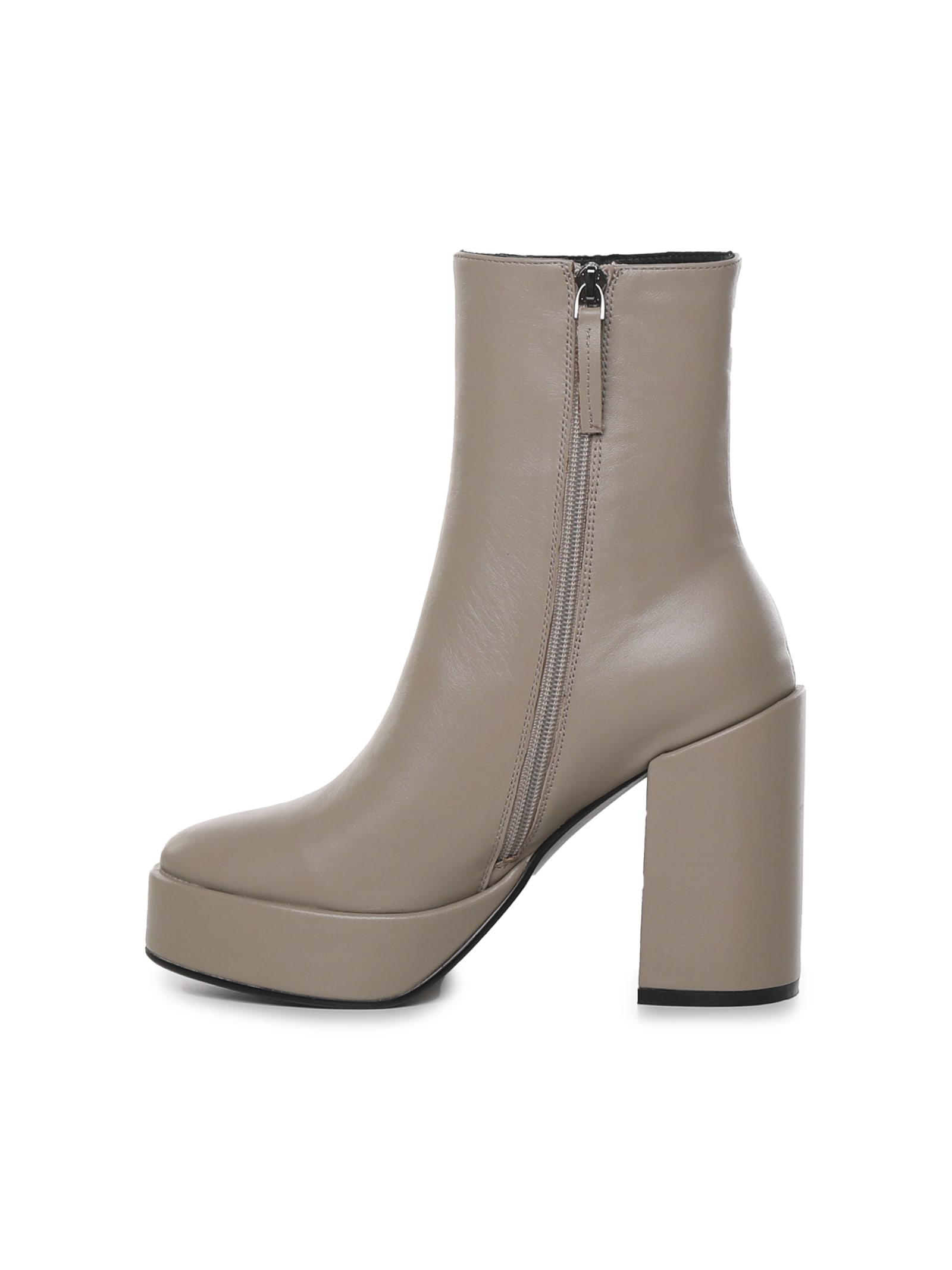 Shop Bibi Lou Leather Boot With Heel In Taupe