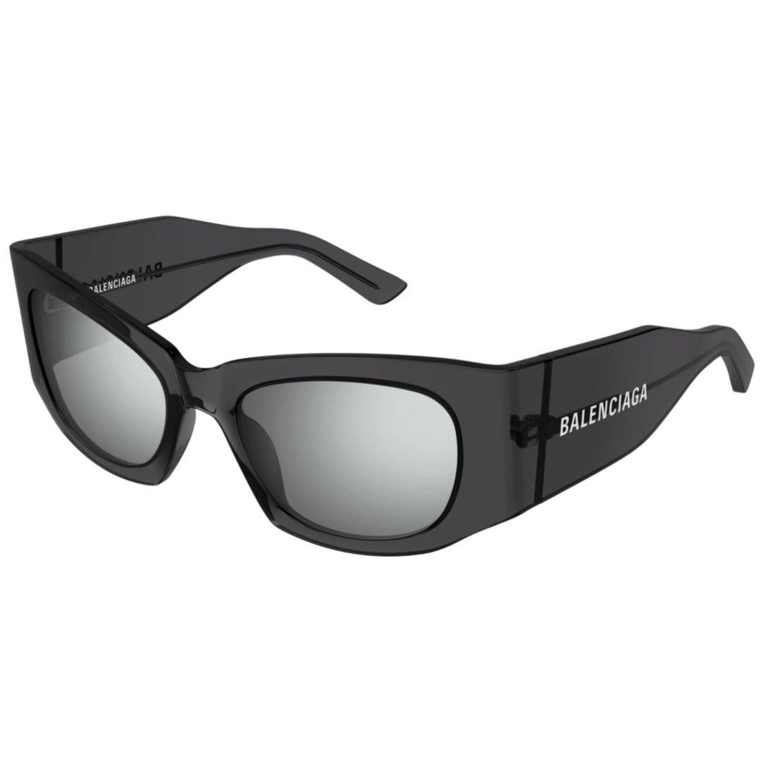 Shop Balenciaga Cat-eye Frame Sunglasses In 003 Grey Grey Silver