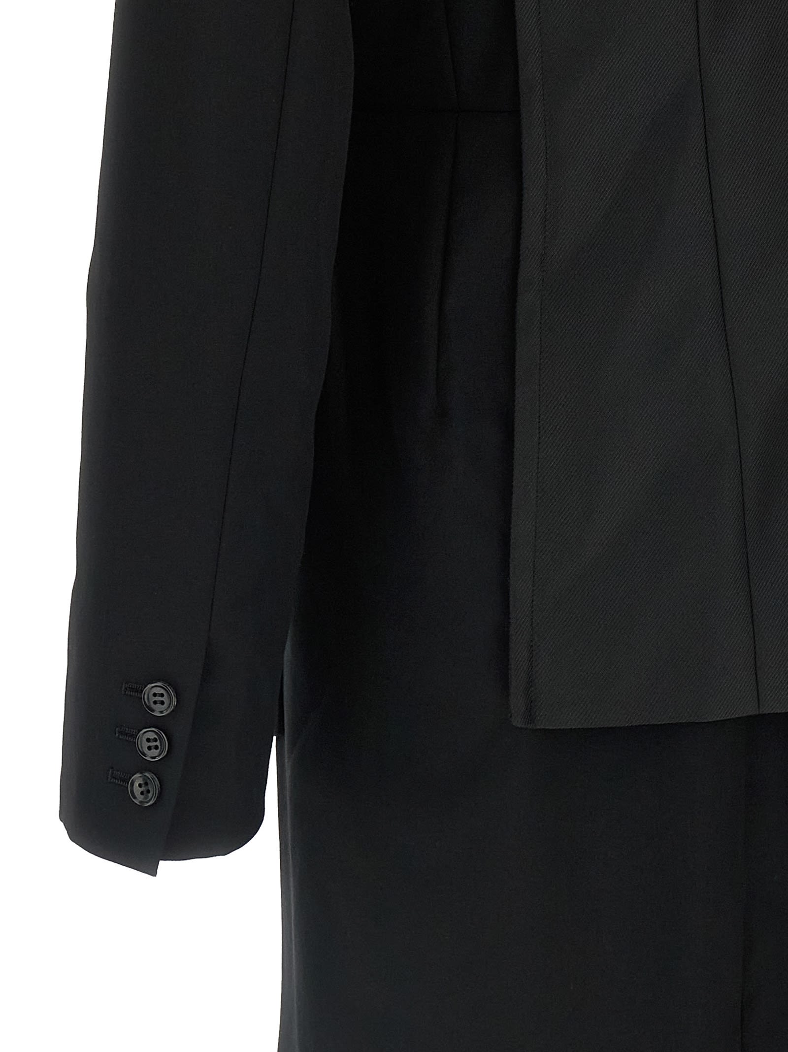 Comme Des Garçons Homme Deux Double Layer Blazer Jacket In Black