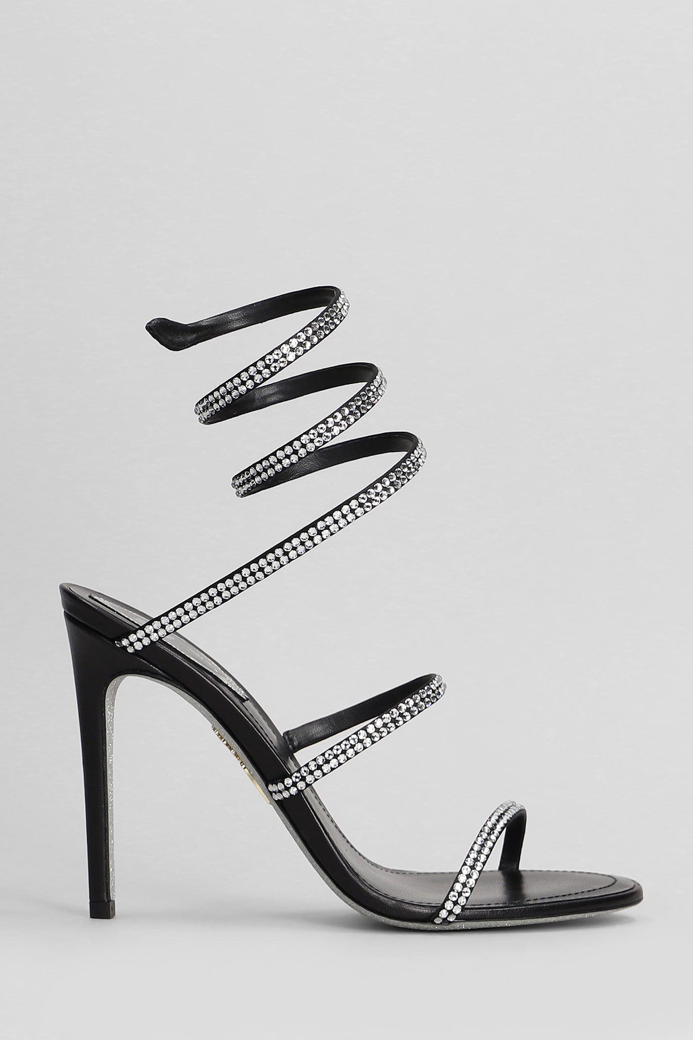 René Caovilla Cleo Sandals In Black Leather