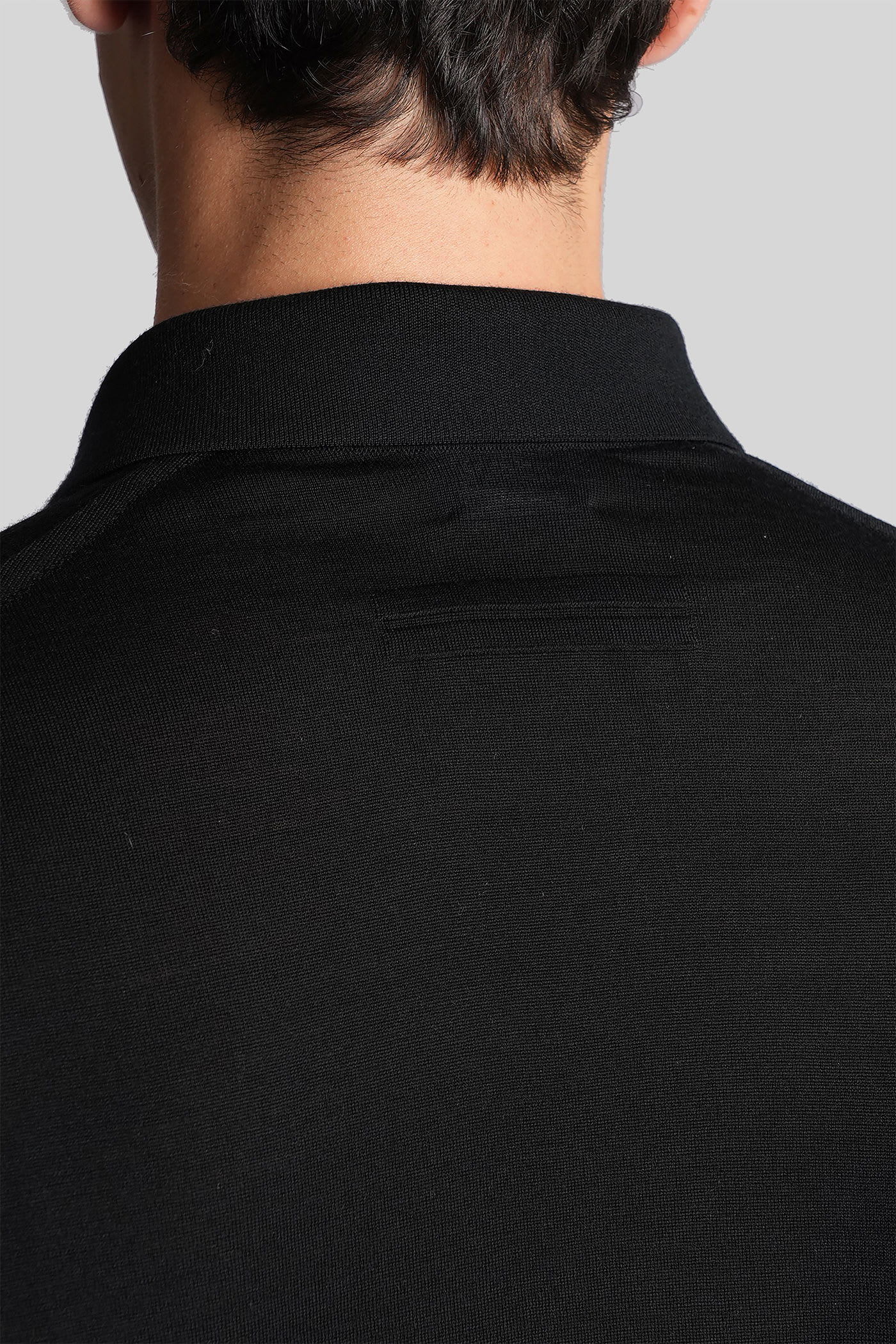 Zegna Polo In Black Wool In Black