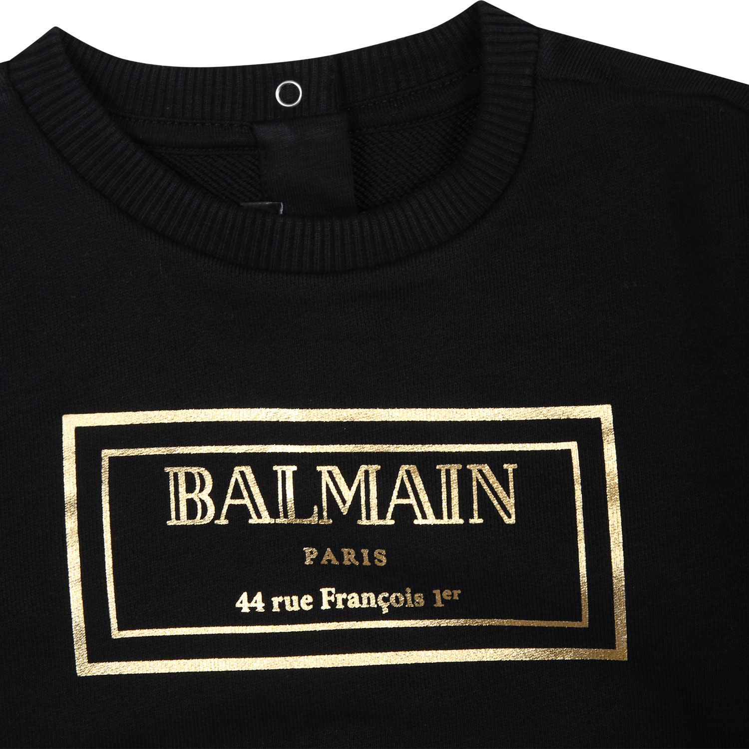 Shop Balmain Black Sweatshirt For Babies With Gold Logo