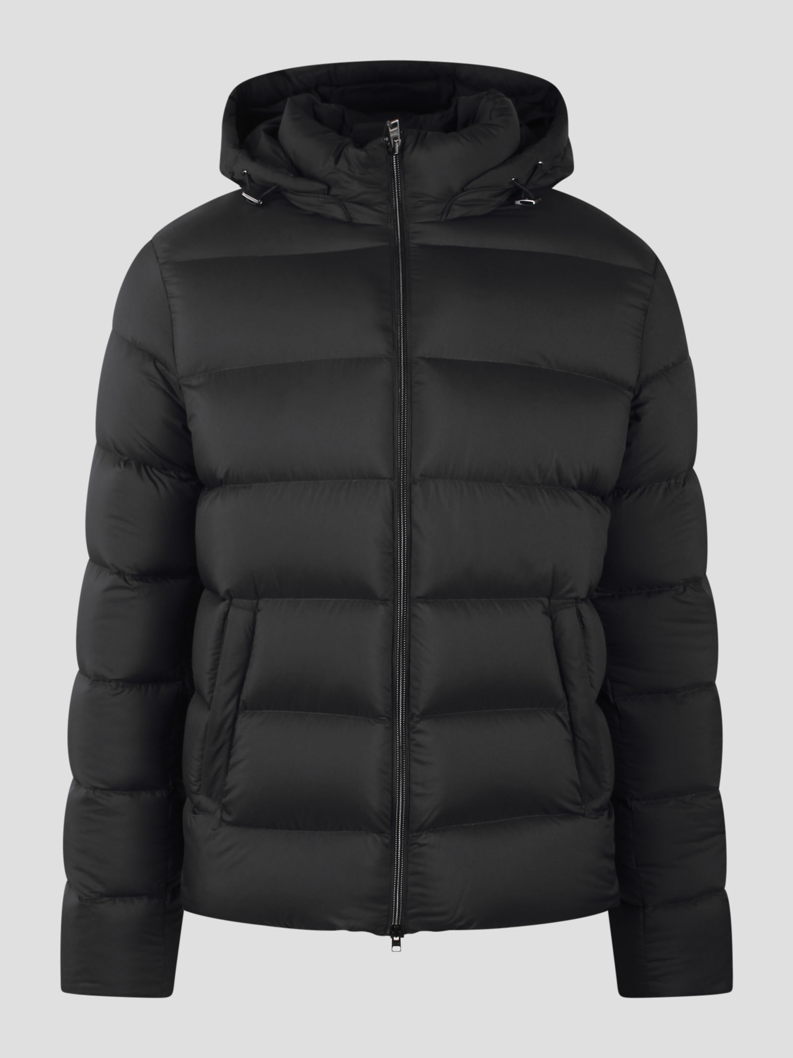 Shop Herno Hooded Padded Jacket In Black