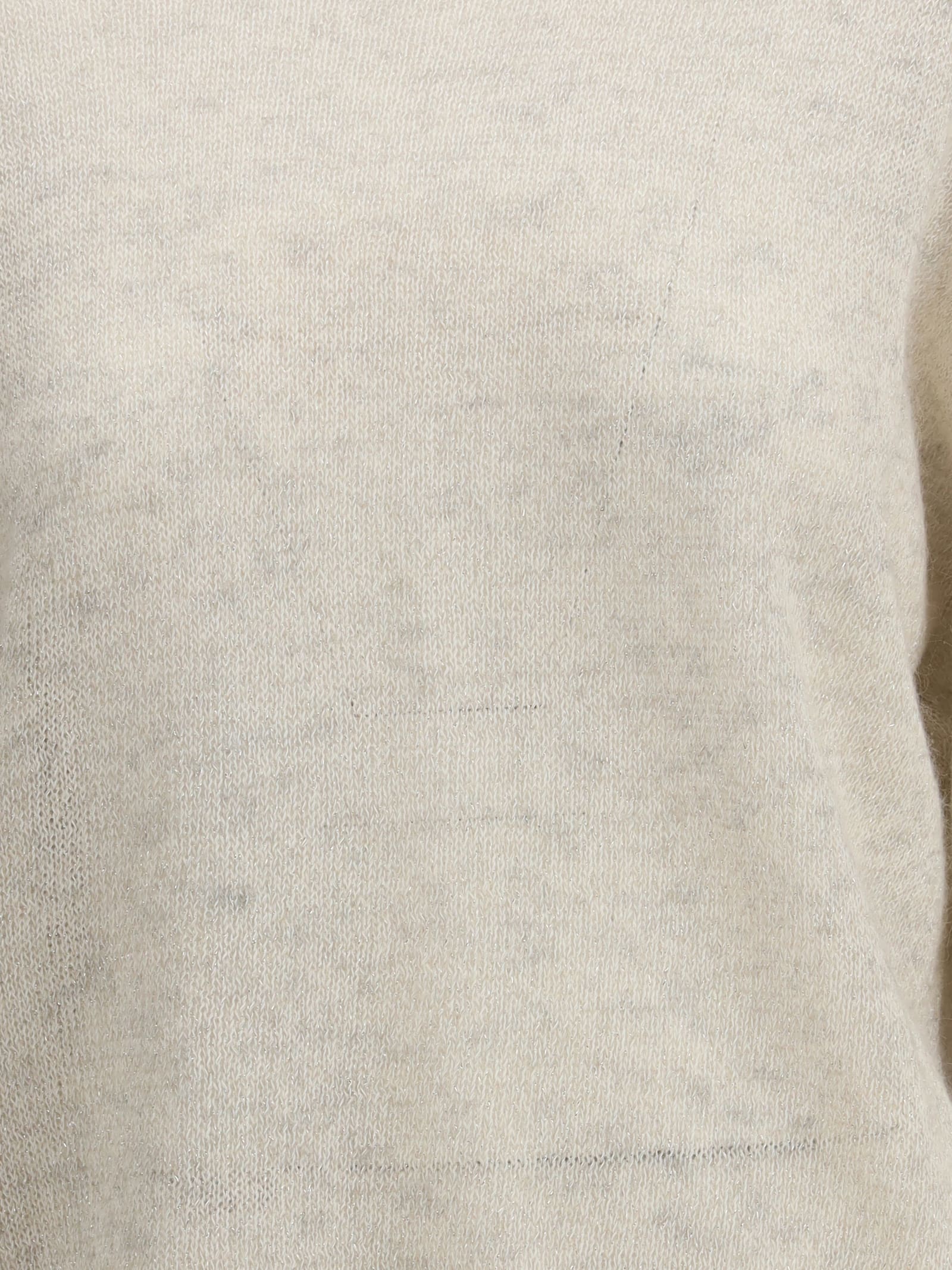 Brunello Cucinelli Lurex Effect Sweater In Neutral
