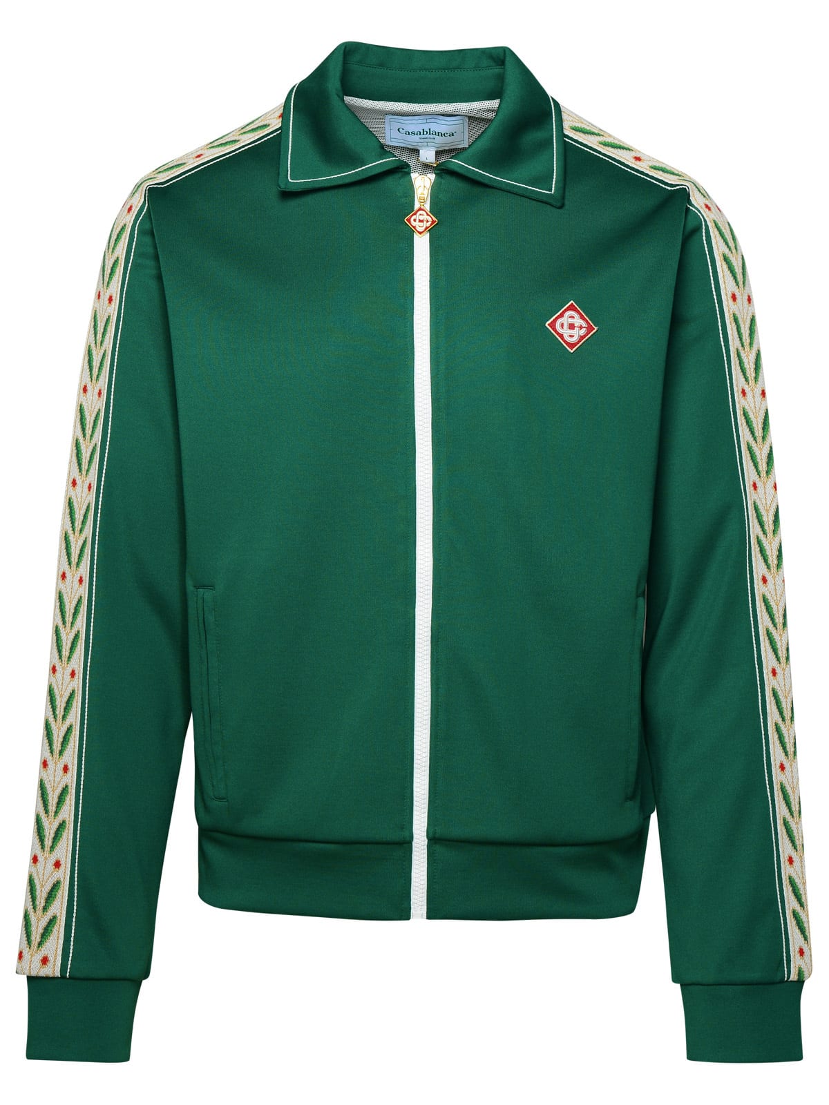 Shop Casablanca Laurel Green Cotton Blend Sweatshirt