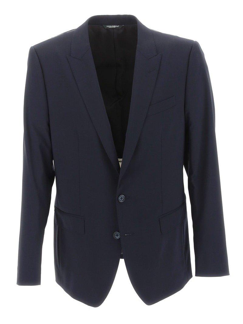 Shop Dolce & Gabbana Single-breasted Suit In Blu Scurissimo