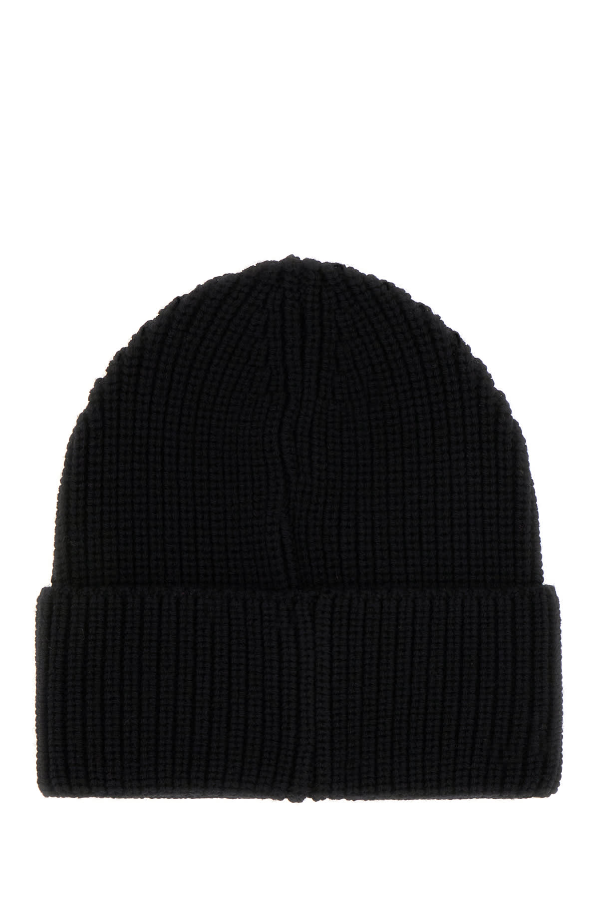 Shop Palm Angels Black Wool Beanie Hat In Black Yellow