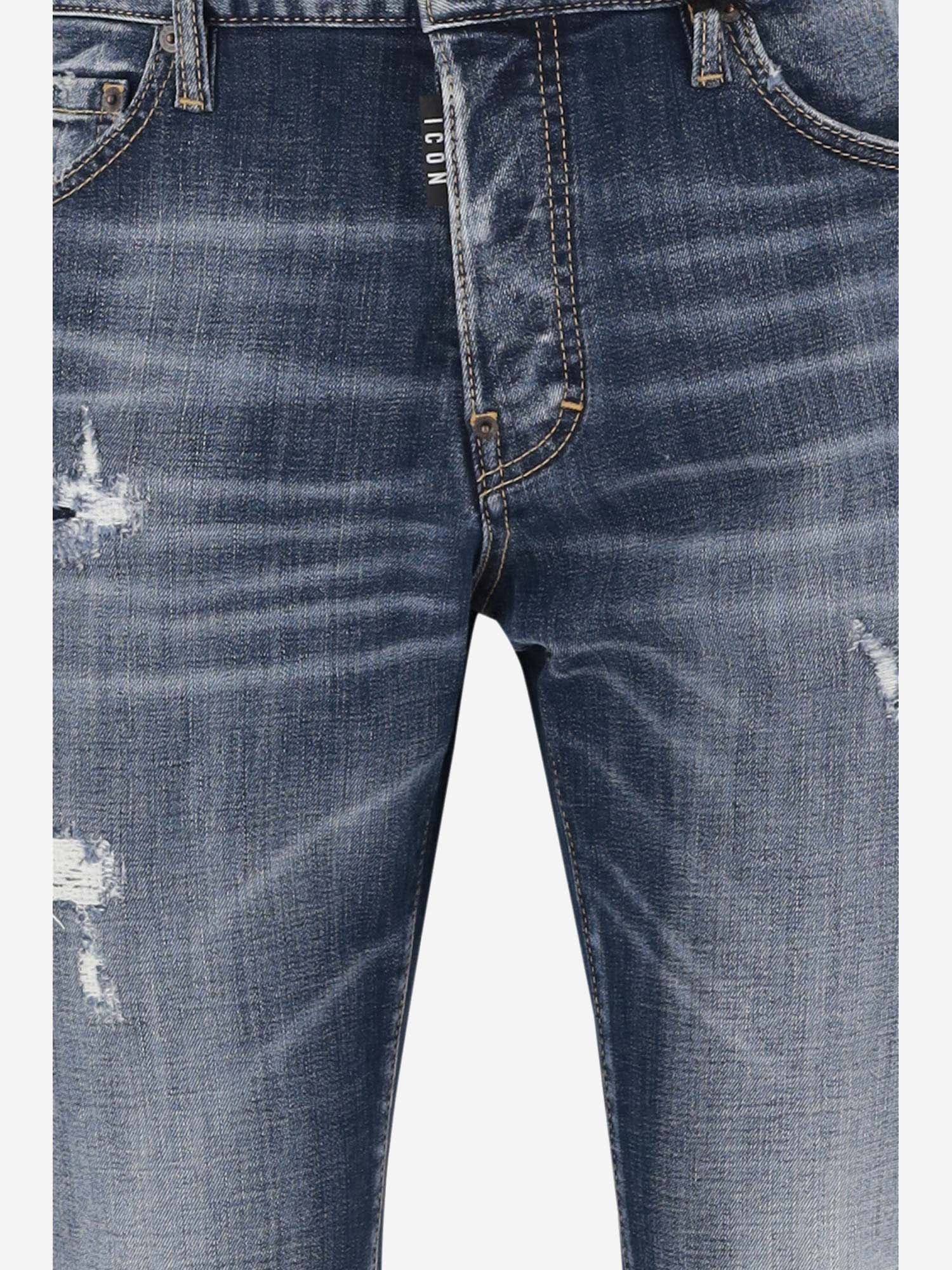 Shop Dsquared2 Stretch Cotton Denim Jeans In Blue