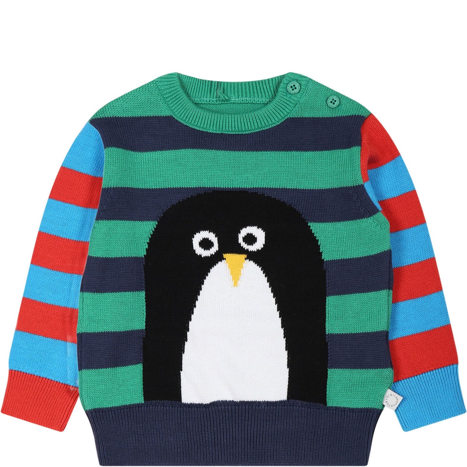 STELLA MCCARTNEY MULTICOLOR SWEATER FOR BABY BOY WITH PENGUIN