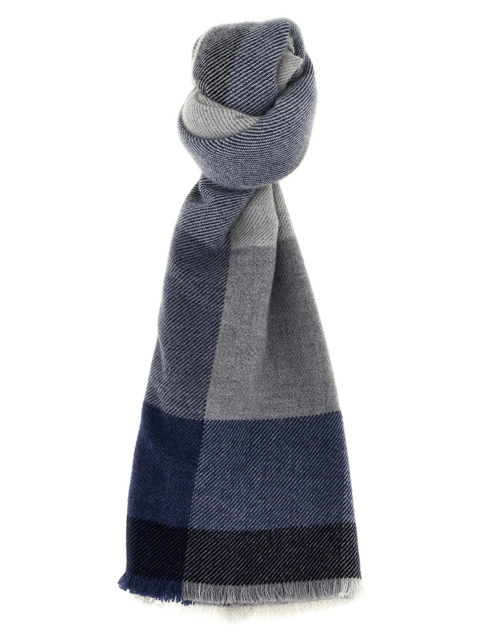 Shop Brunello Cucinelli Check Scarf In Multicolor