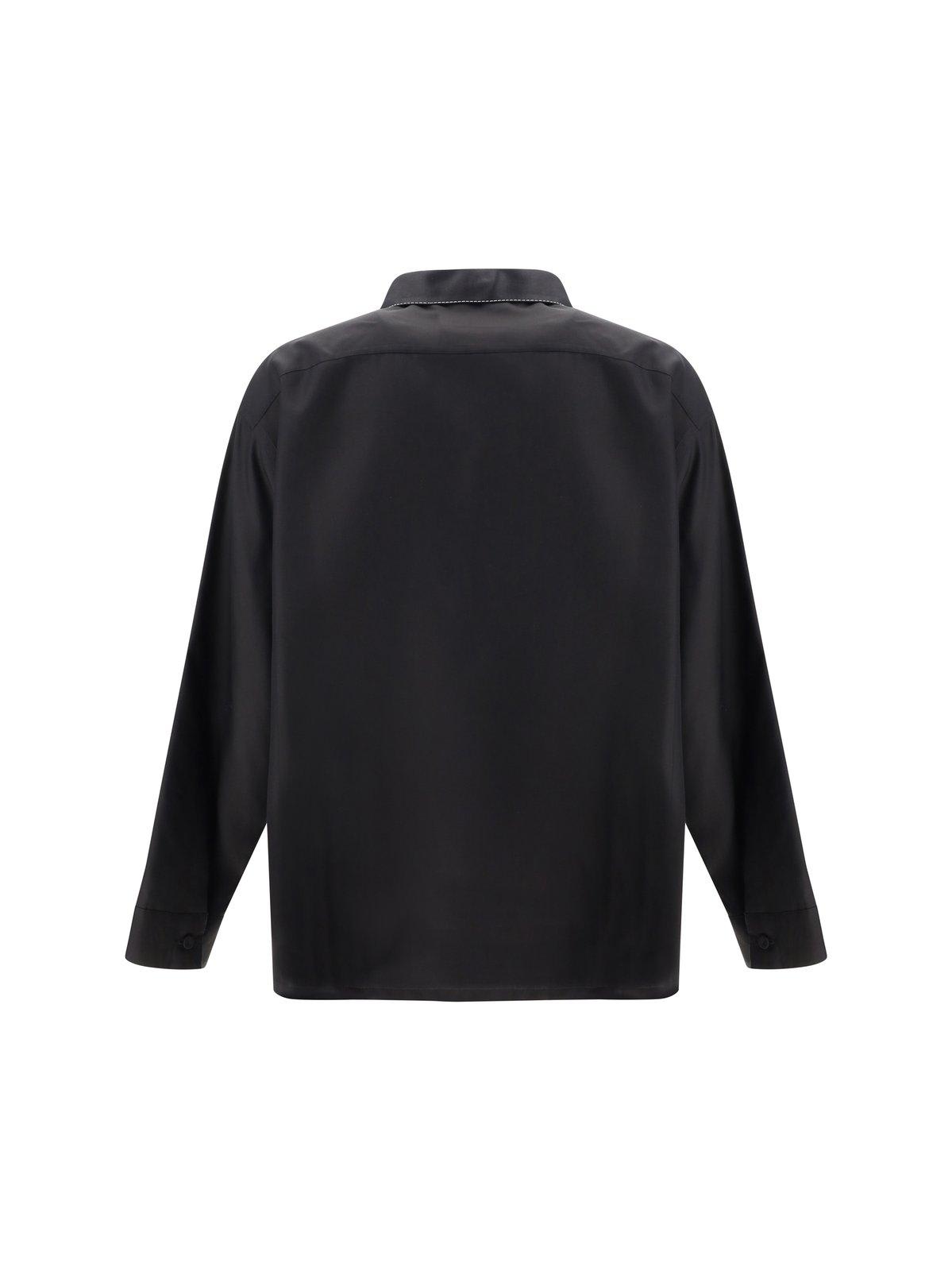 Shop Prada Contrasting-trim Button-up Pyjama Shirt