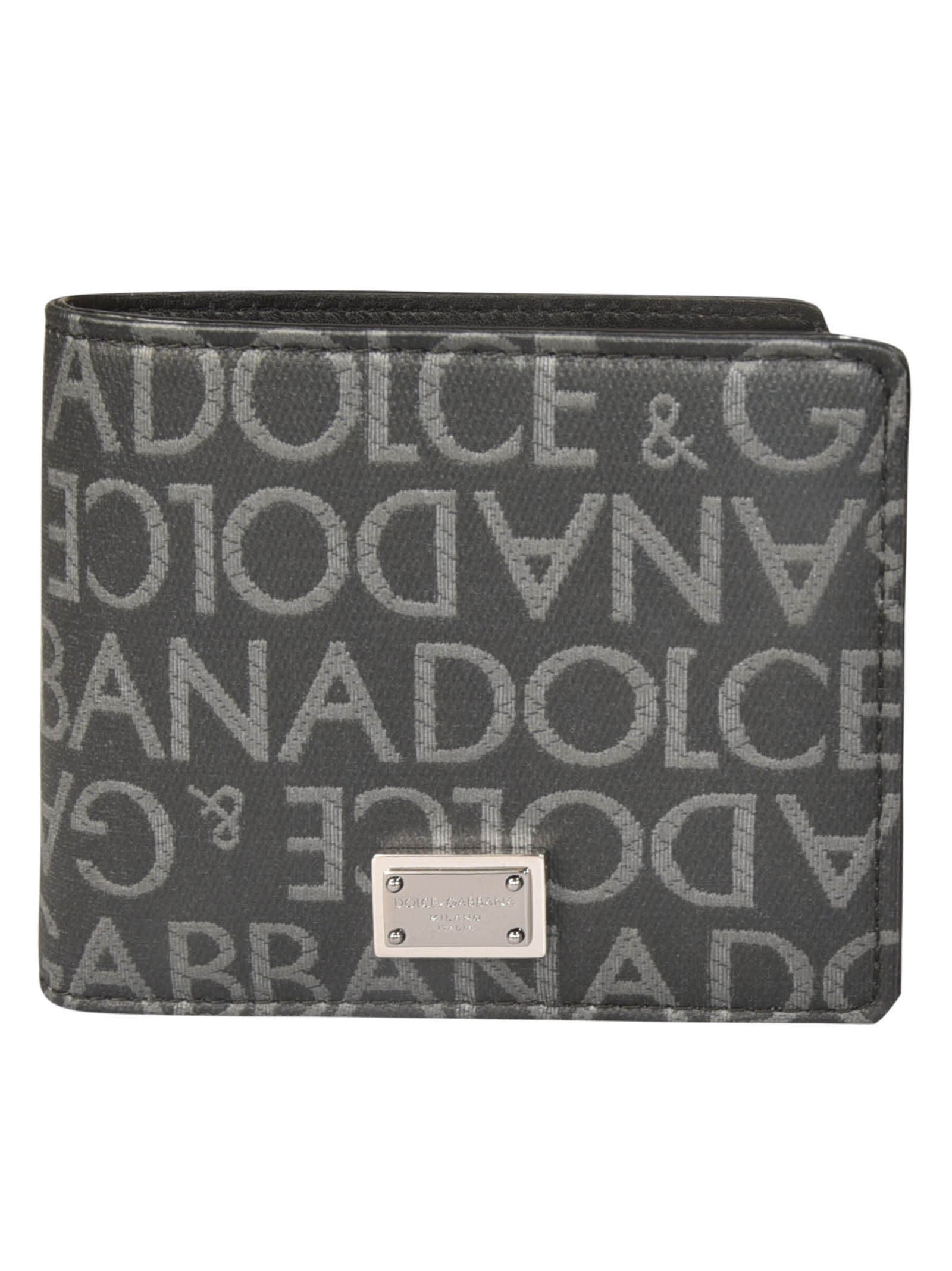Shop Dolce & Gabbana Logo All-over Bifold Wallet In Nero/grigio