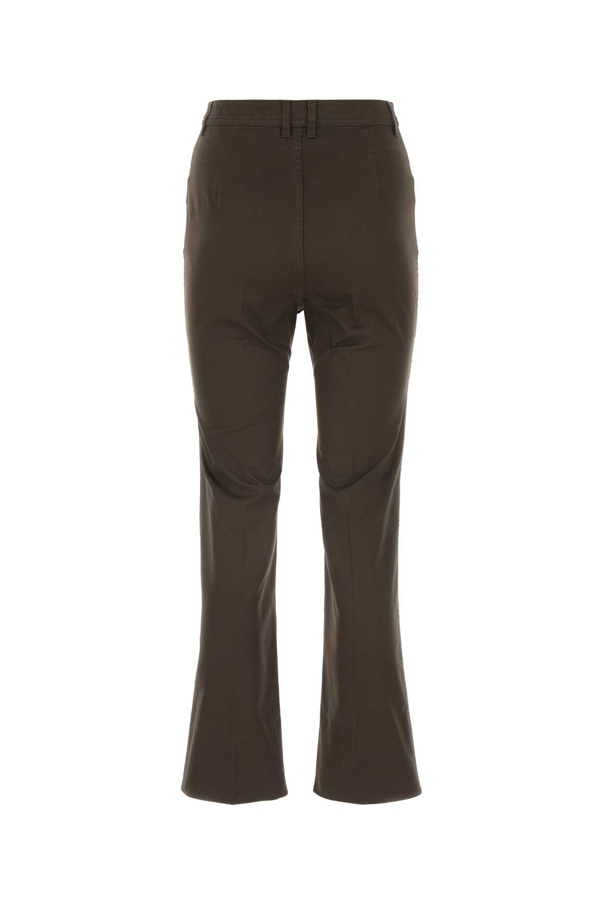 Saint Laurent Dark Brown Wide Leg Pant In Darkbrown